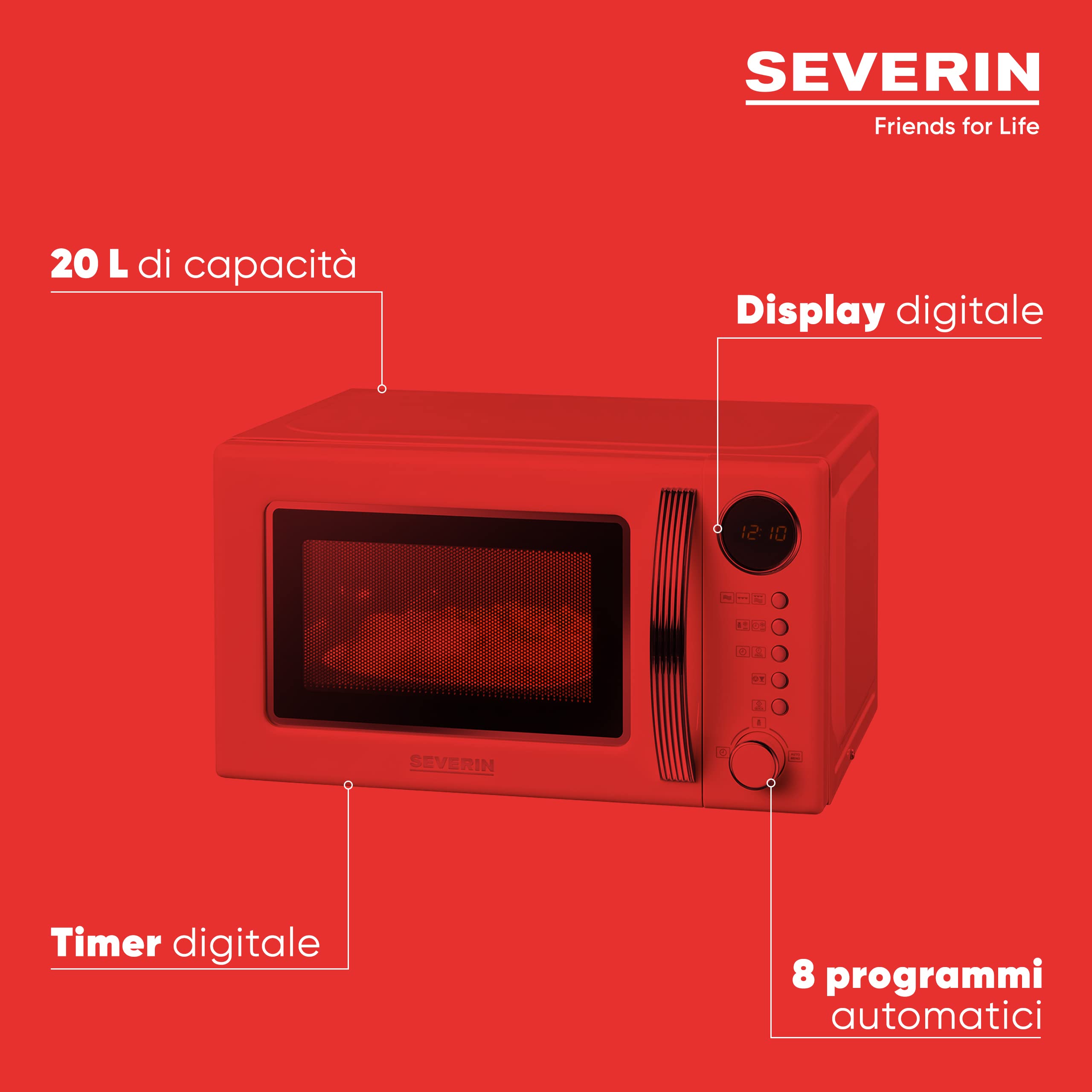 Severin MW 7892 Microonde con Grill 20 L Crema retrò
