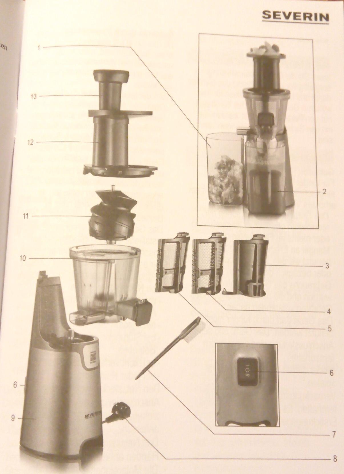 Severin ES 3571 Estrattore Succo Slow Juicer 1 L Acciaio