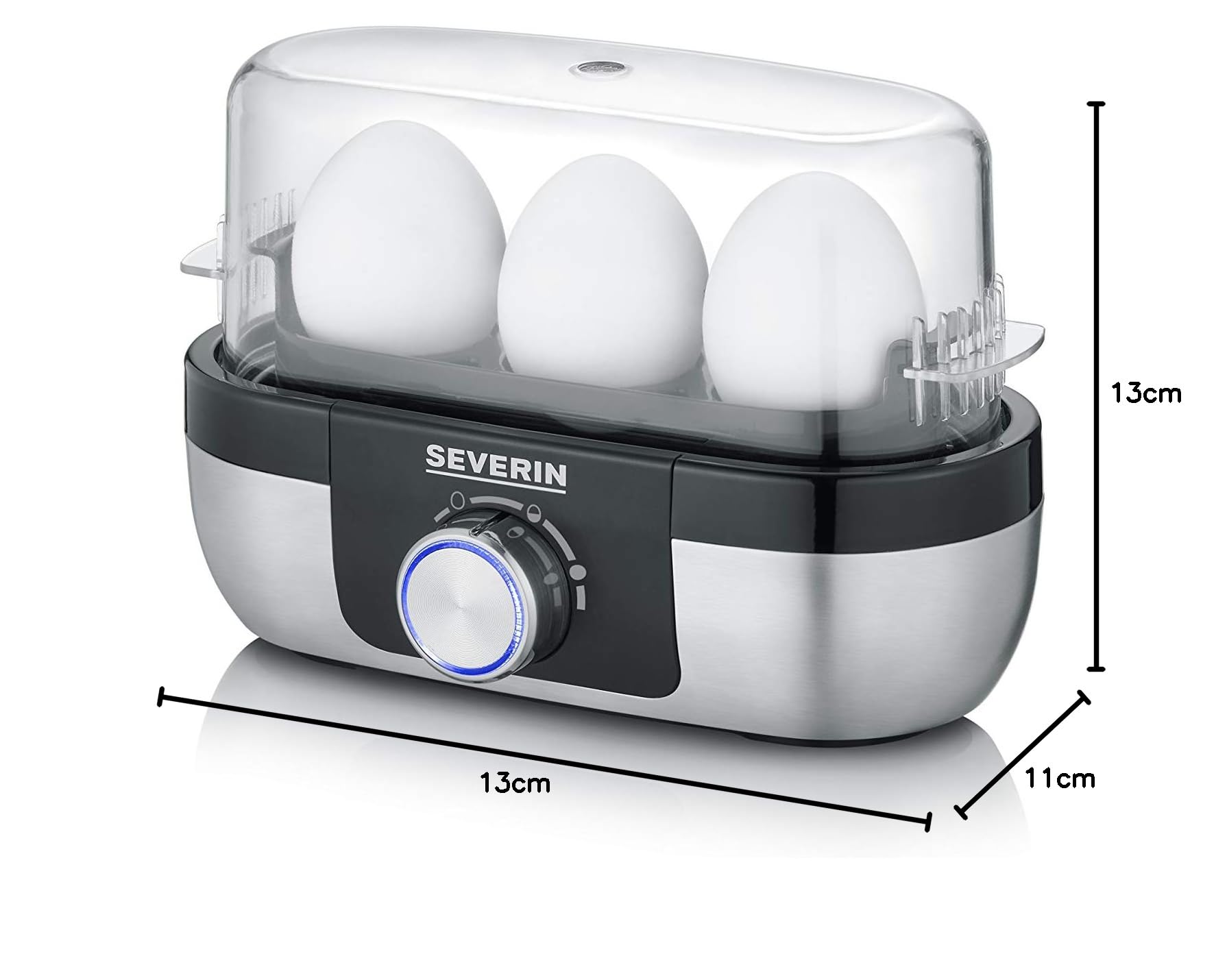Severin EK 3163 cuociuova 3 uova acciaio 300W