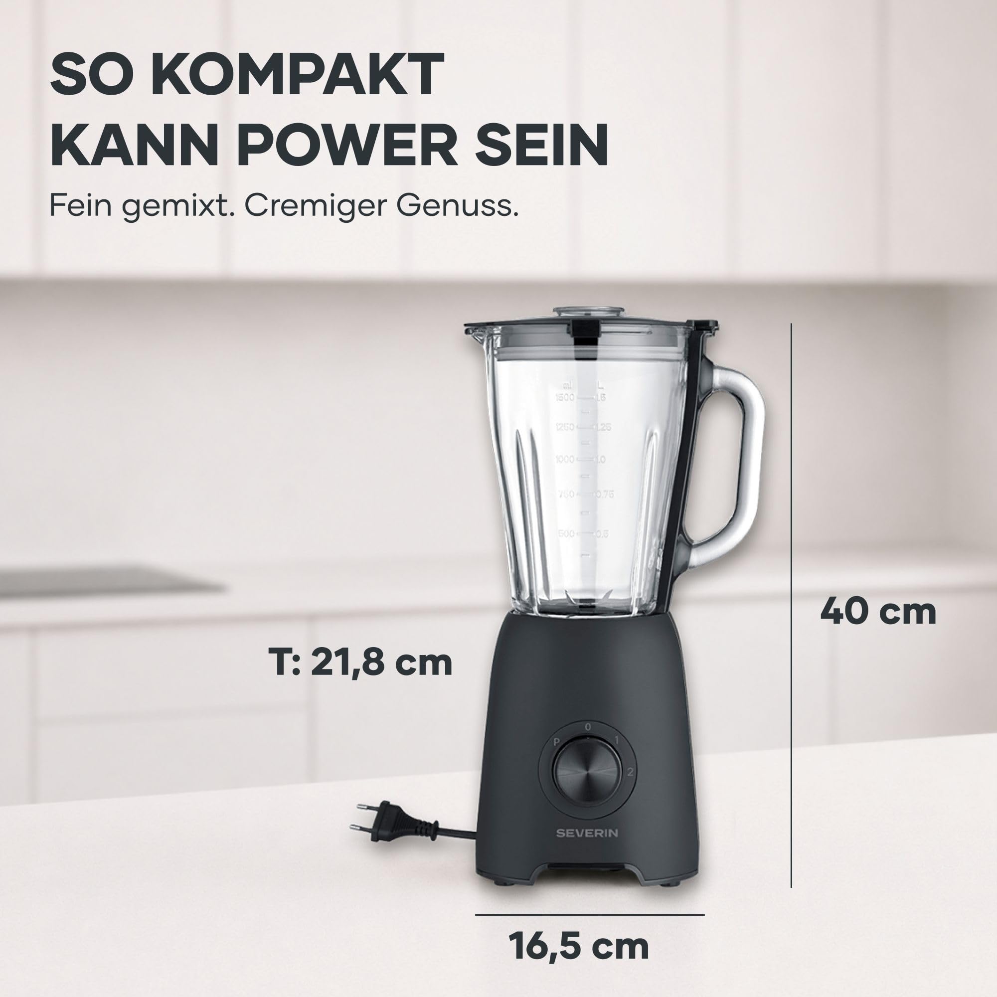 Severin SM 3724 frullatore vetro 1,5L 600W pulse