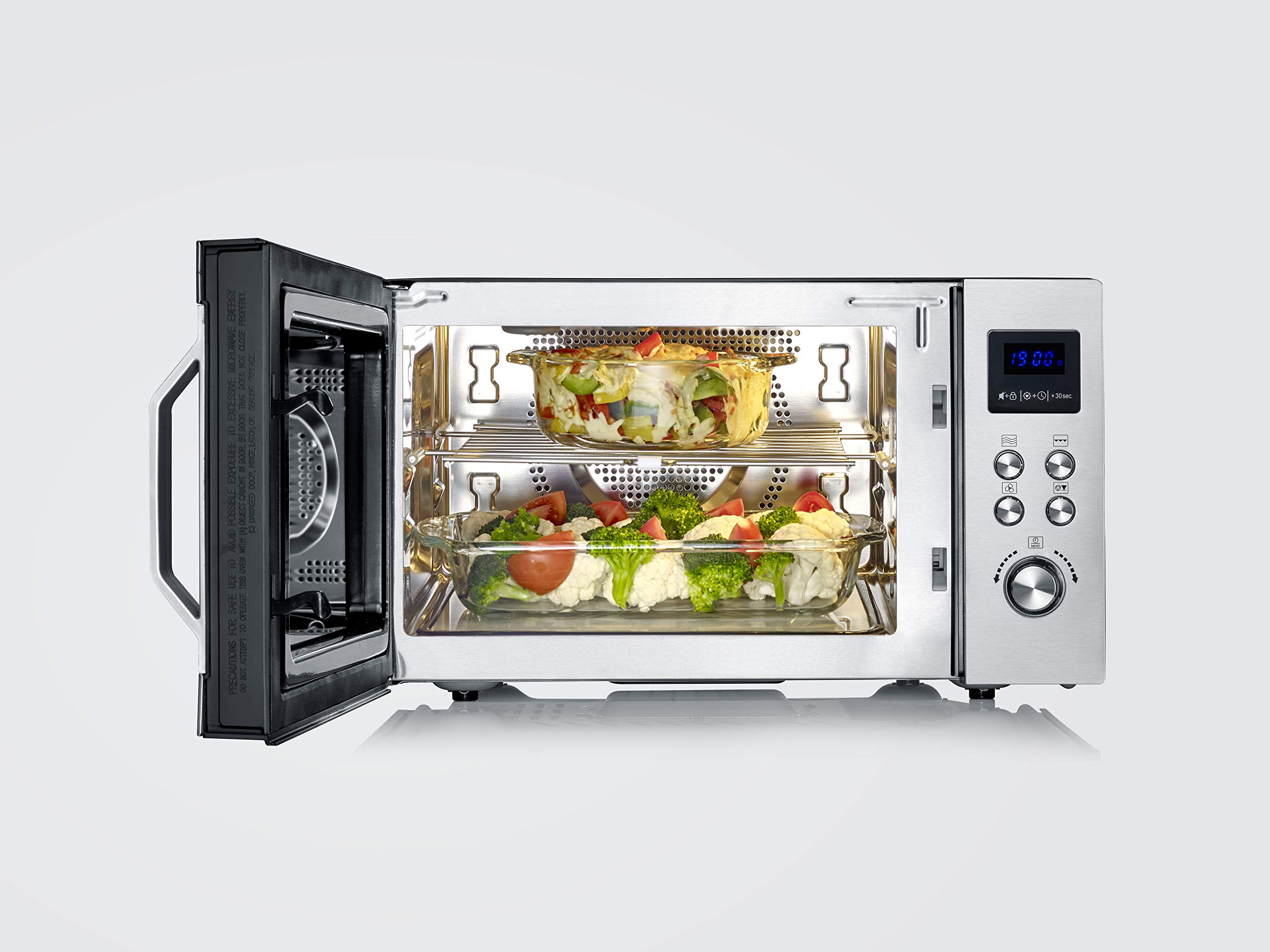 Severin MW 7777 microonde 3in1 grill aria calda nero inox