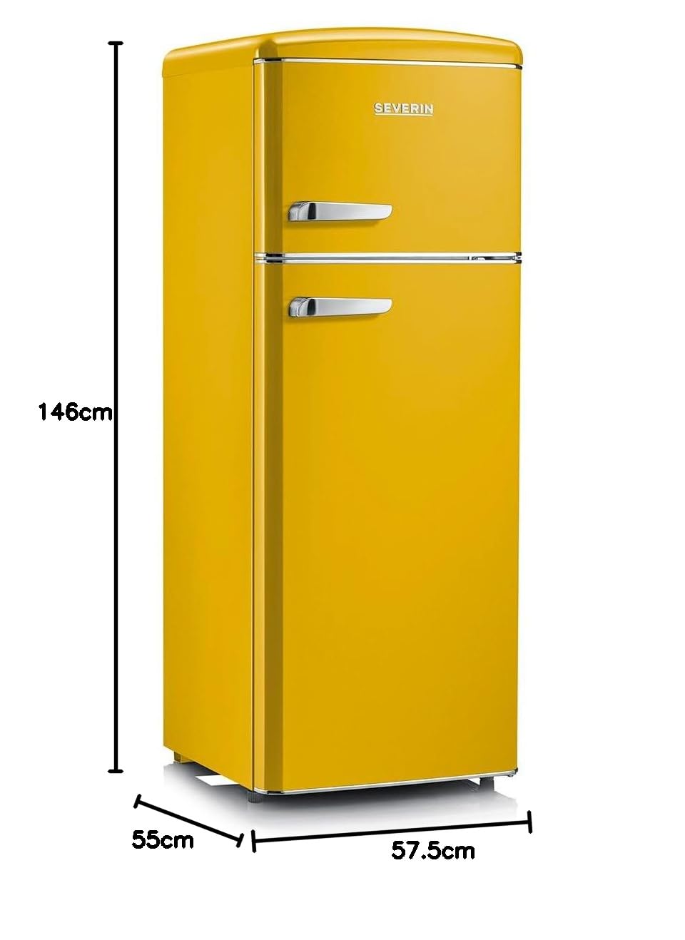 Severin RKG 8936 frigorifero combinato giallo 206 L retrò