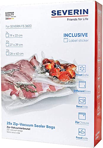 Severin ZB 3619 Sacchetti Sottovuoto Zip 25 pz Sous Vide