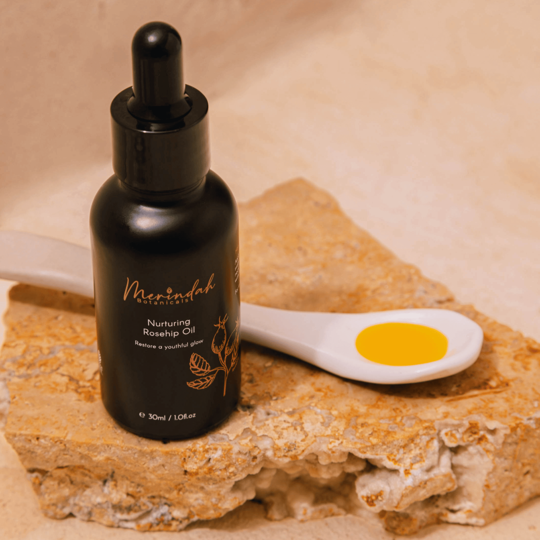 Merindah Botanicans Nurturing Rosehip Oil Olio Viso Bio