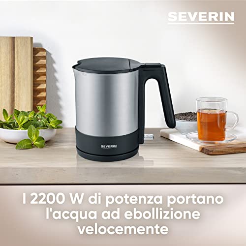 Severin WK 3409 bollitore elettrico 1,7 L nero acciaio