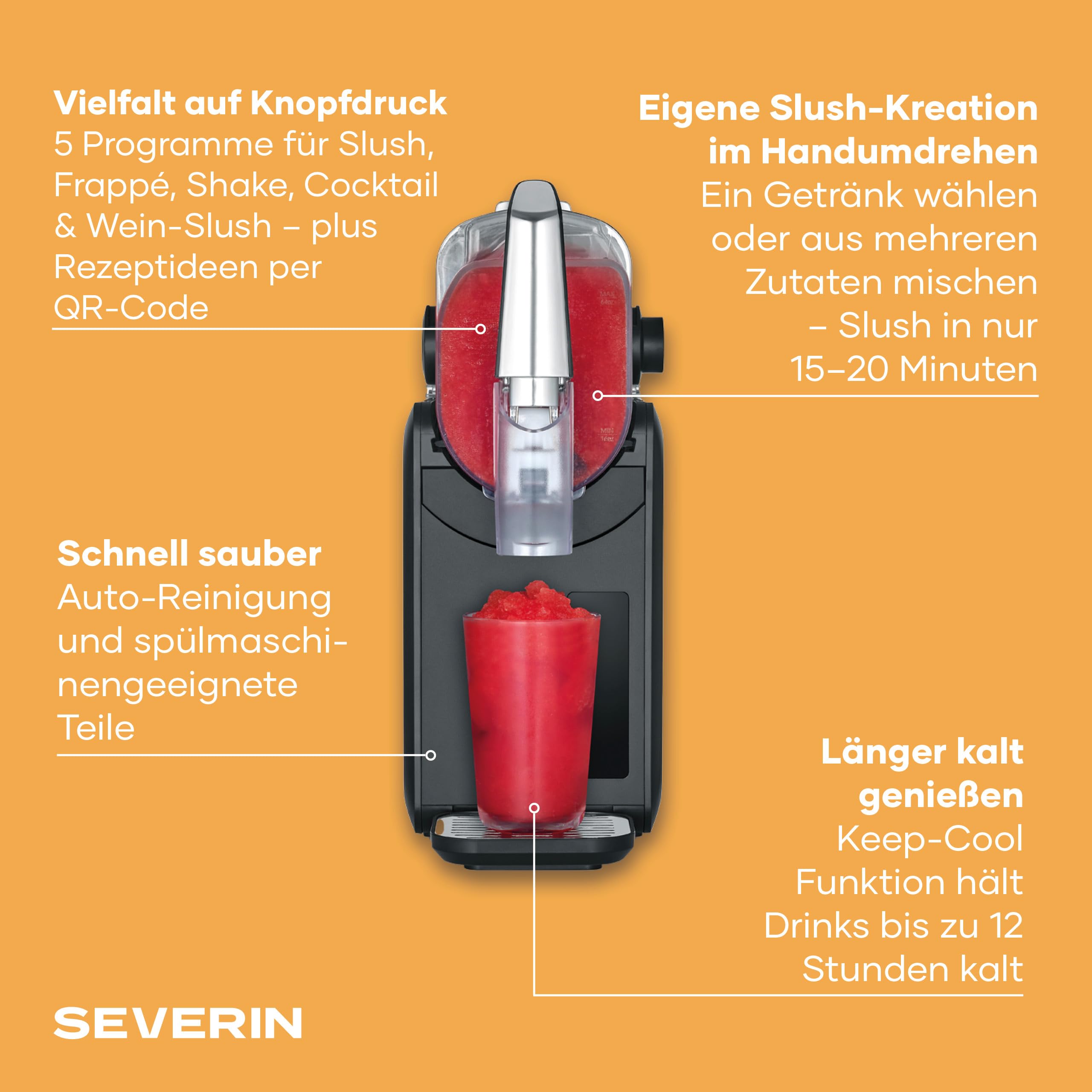 Severin EZ 7410 Macchina per Granita Slush 2 L 5 Programmi