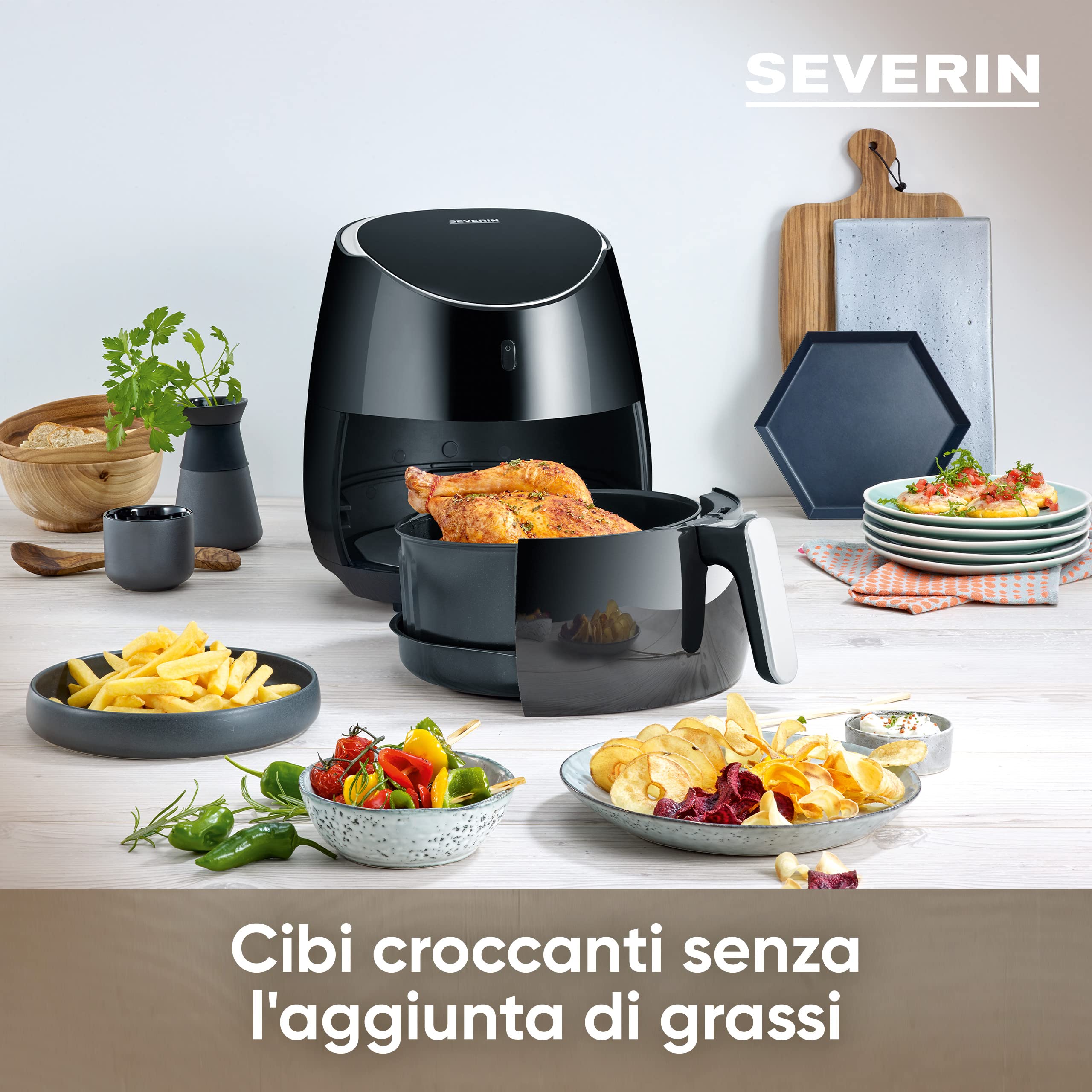 Severin FR 2445 Friggitrice ad Aria 5 L Nera ceramica