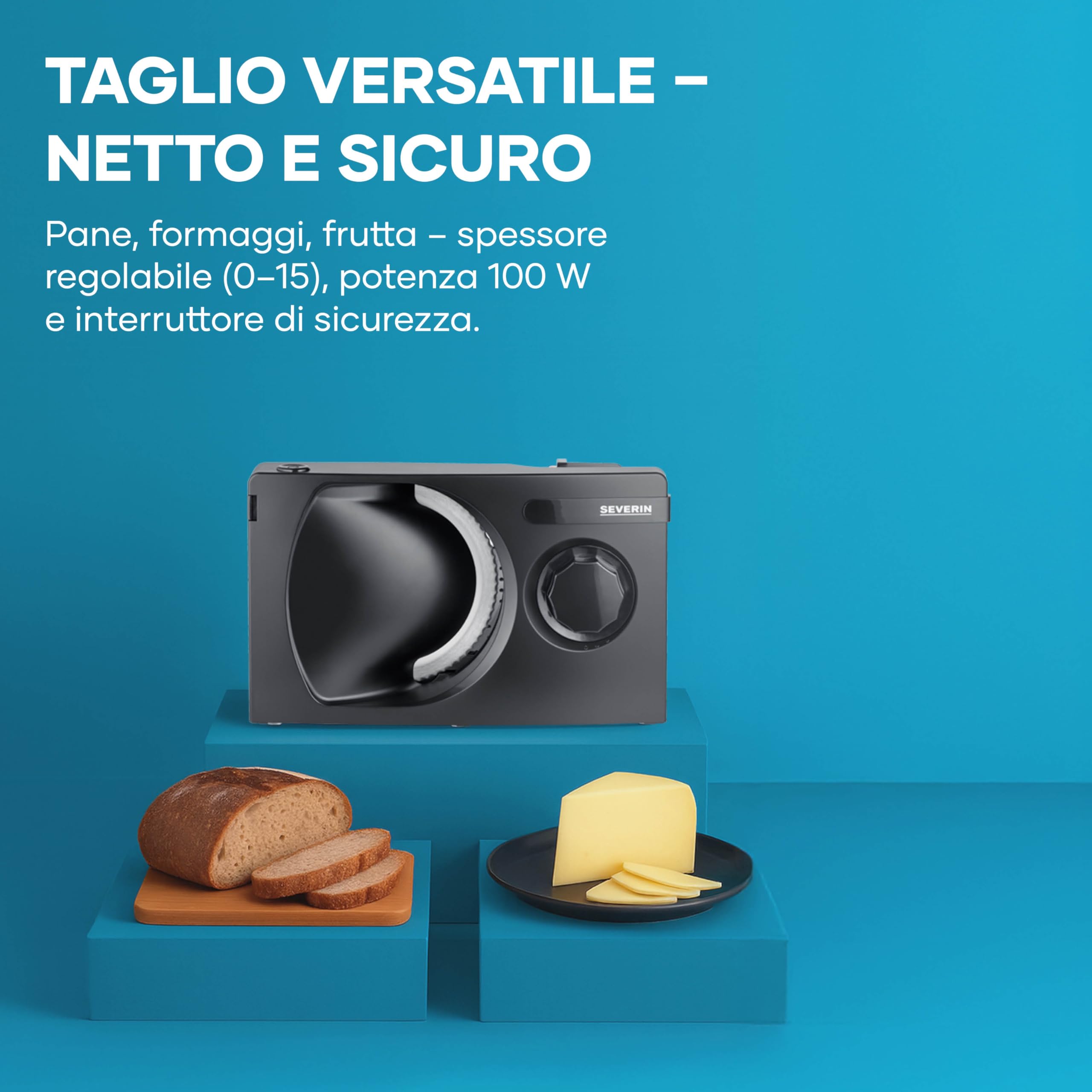 Severin AS 9595 Affettatrice Universale Nero 0-15 mm