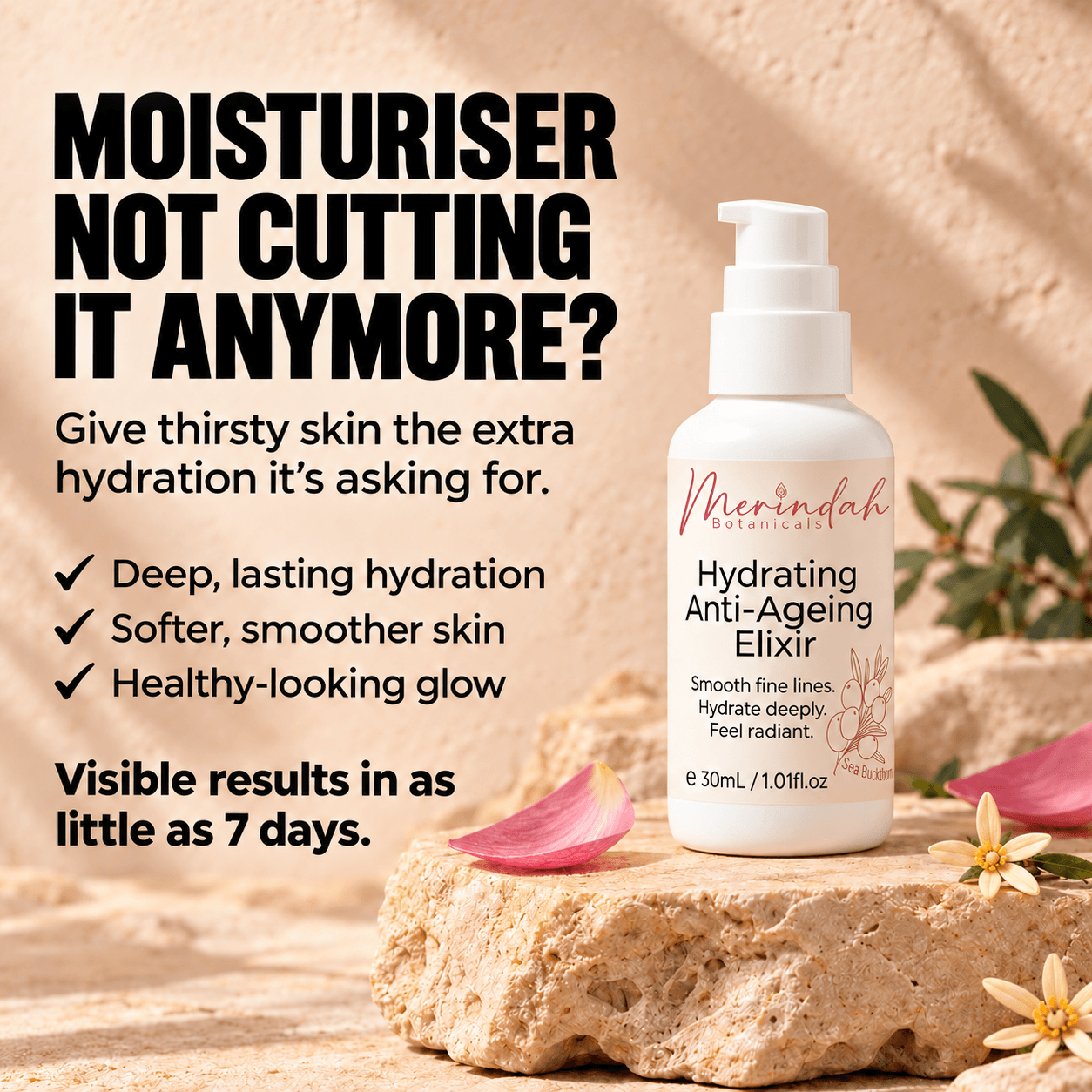 Merindah Botanicals Face Care Elixir siero viso idratante