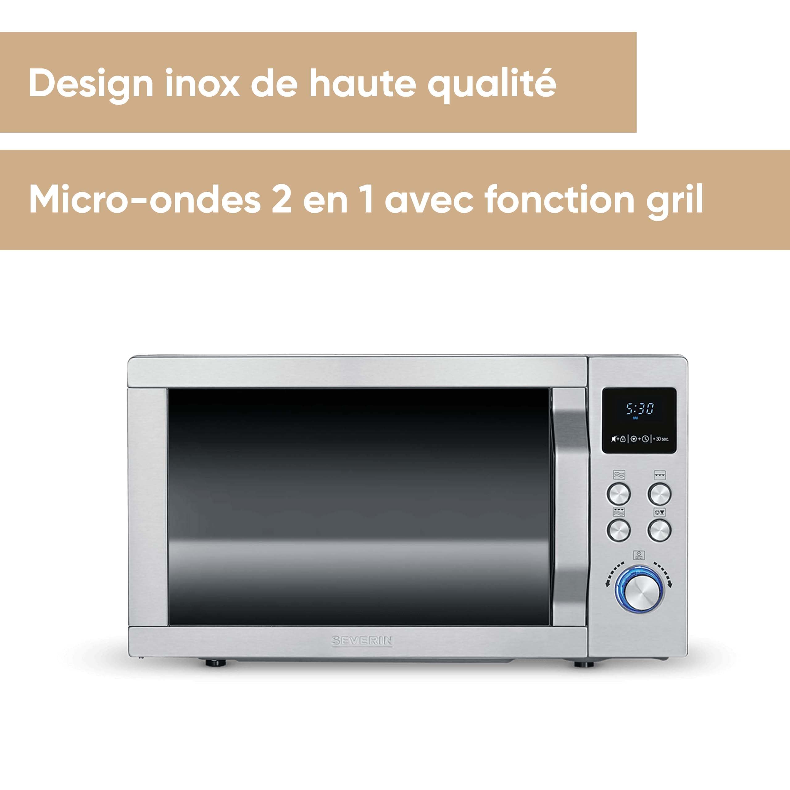 Severin MW 7751 microonde grill 800W acciaio Be-Silent