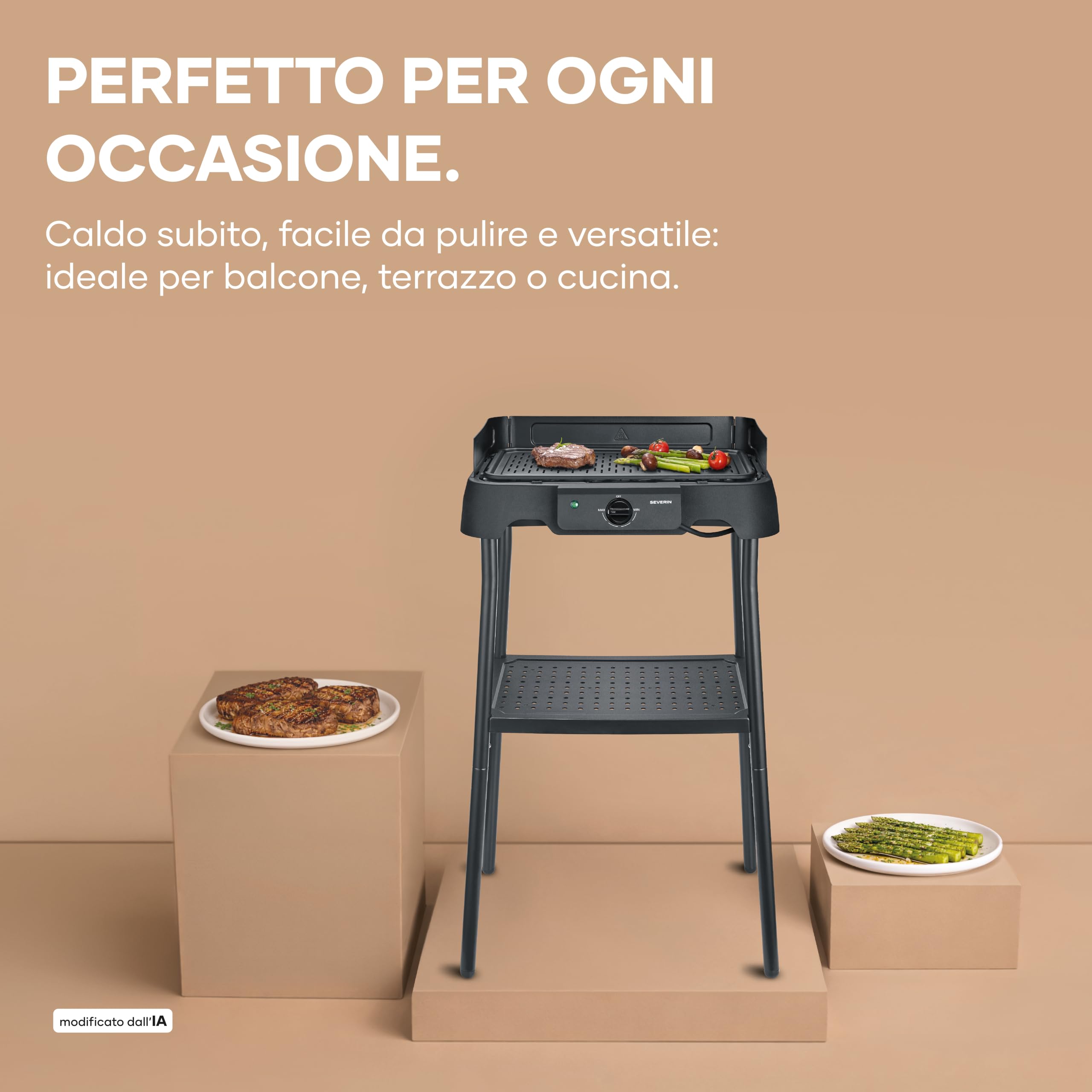 Severin PG 8596 Barbecue Grill Elettrico Ceramica 2000 W