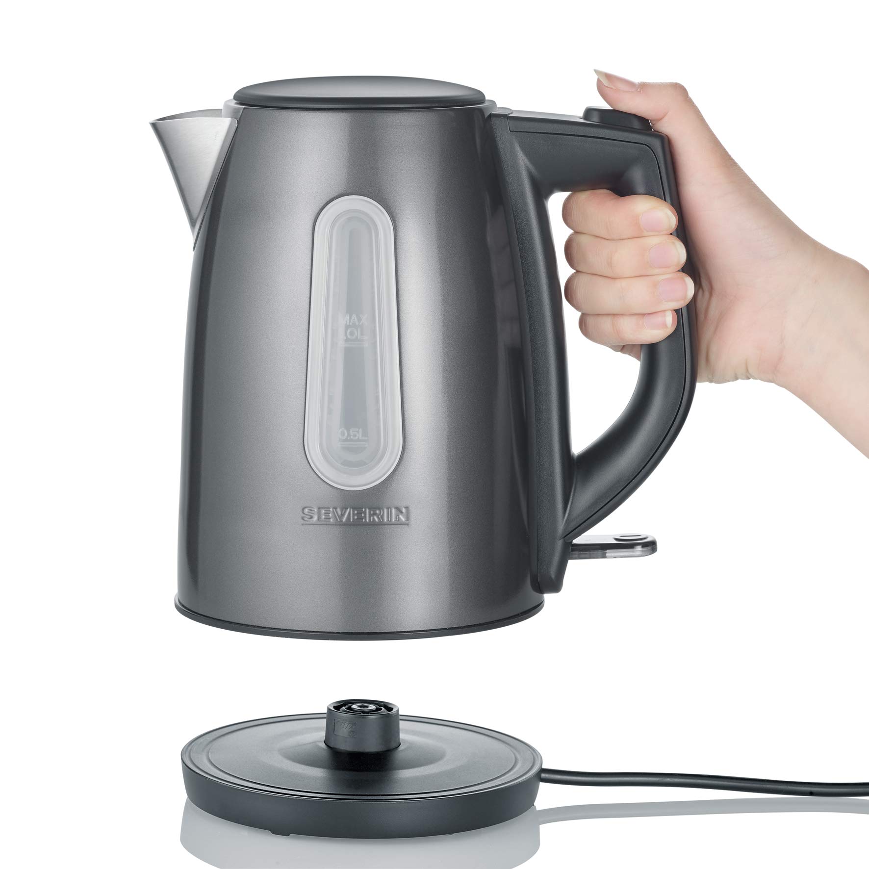 Severin WK 9540 Bollitore Elettrico 1 L Nero/Grigio