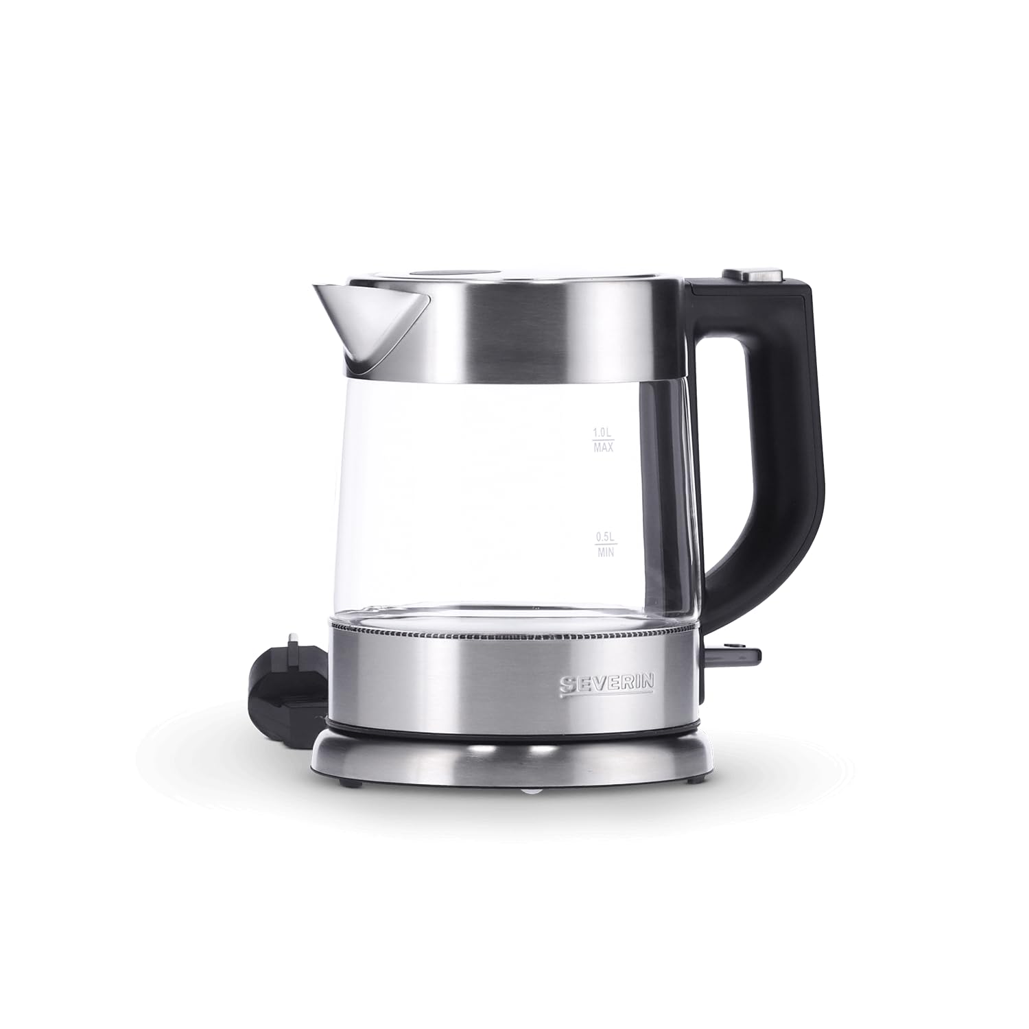 Severin WK 3468 Bollitore Vetro 1 L Nero Acciaio