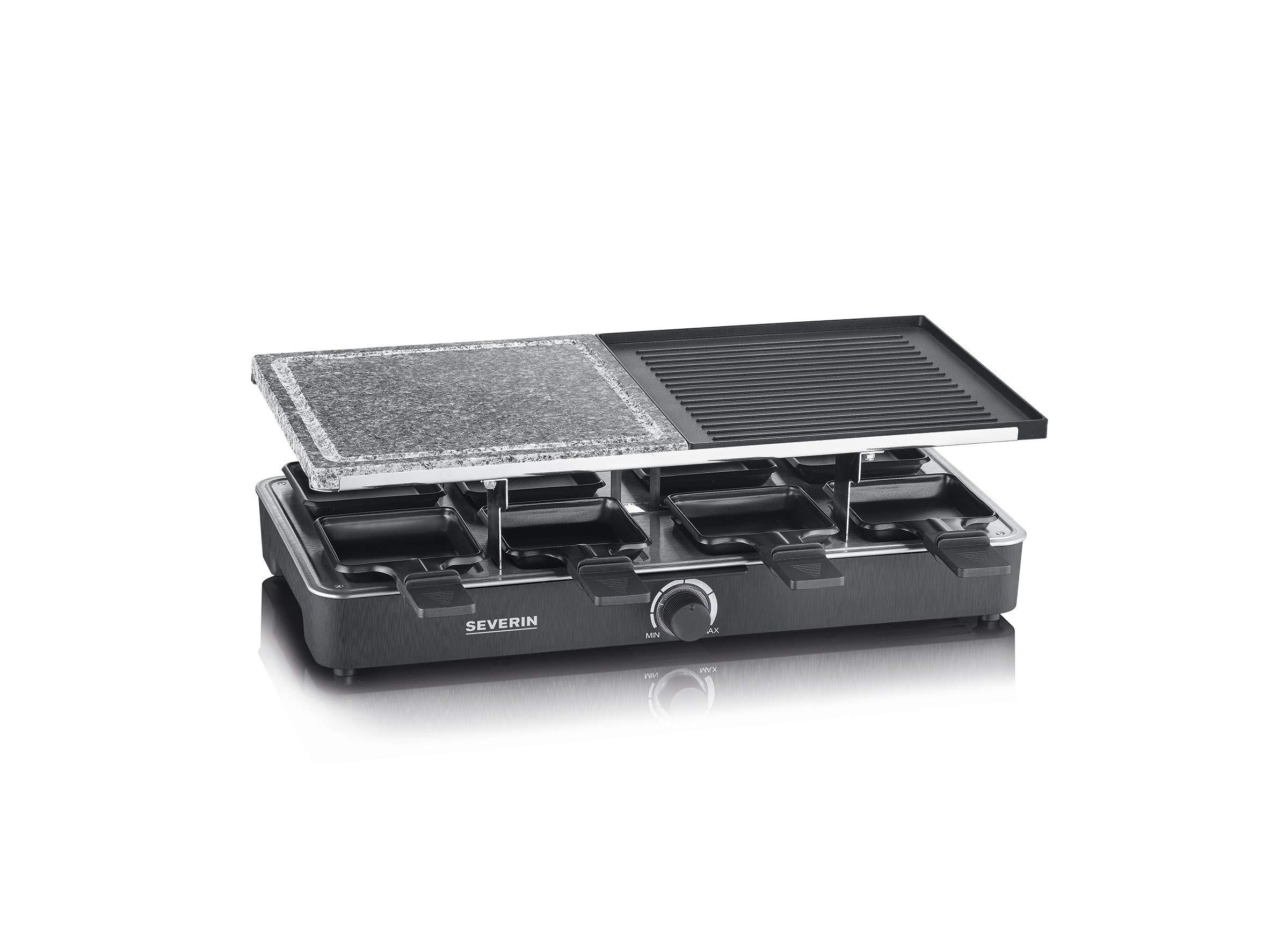 Severin Cibo divertente RG 2371 raclette pietra+piastra 8 padelline