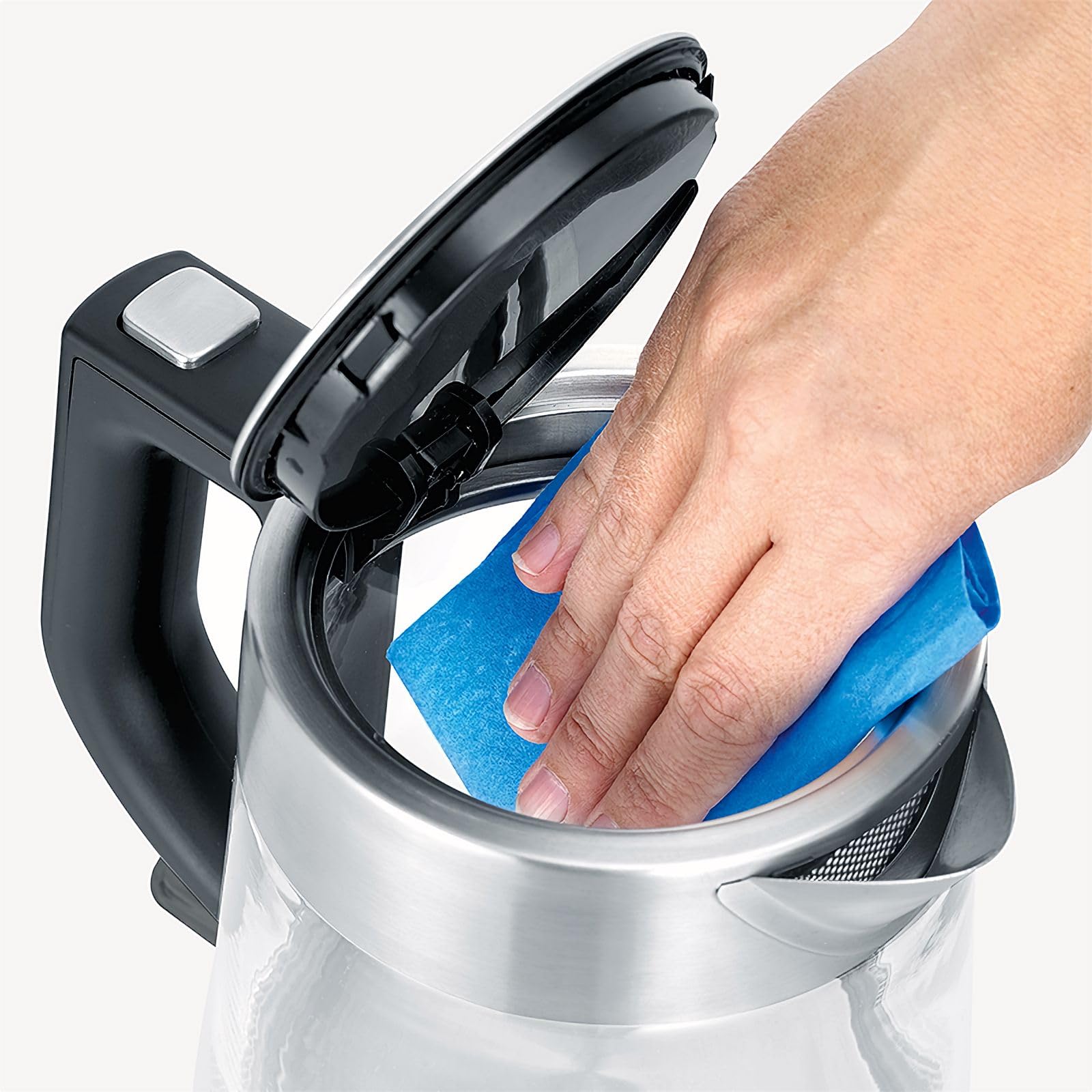 Severin WK 3468 Bollitore Vetro 1 L Nero Acciaio
