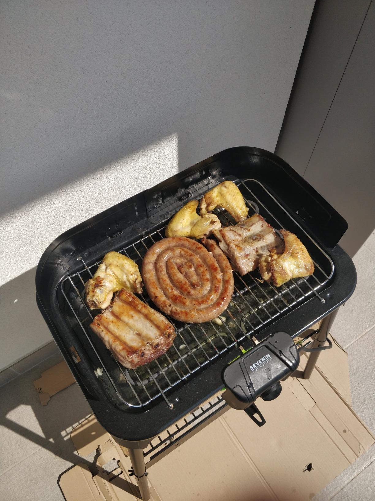 Severin PG 2792 barbecue elettrico 2500W nero con piedi