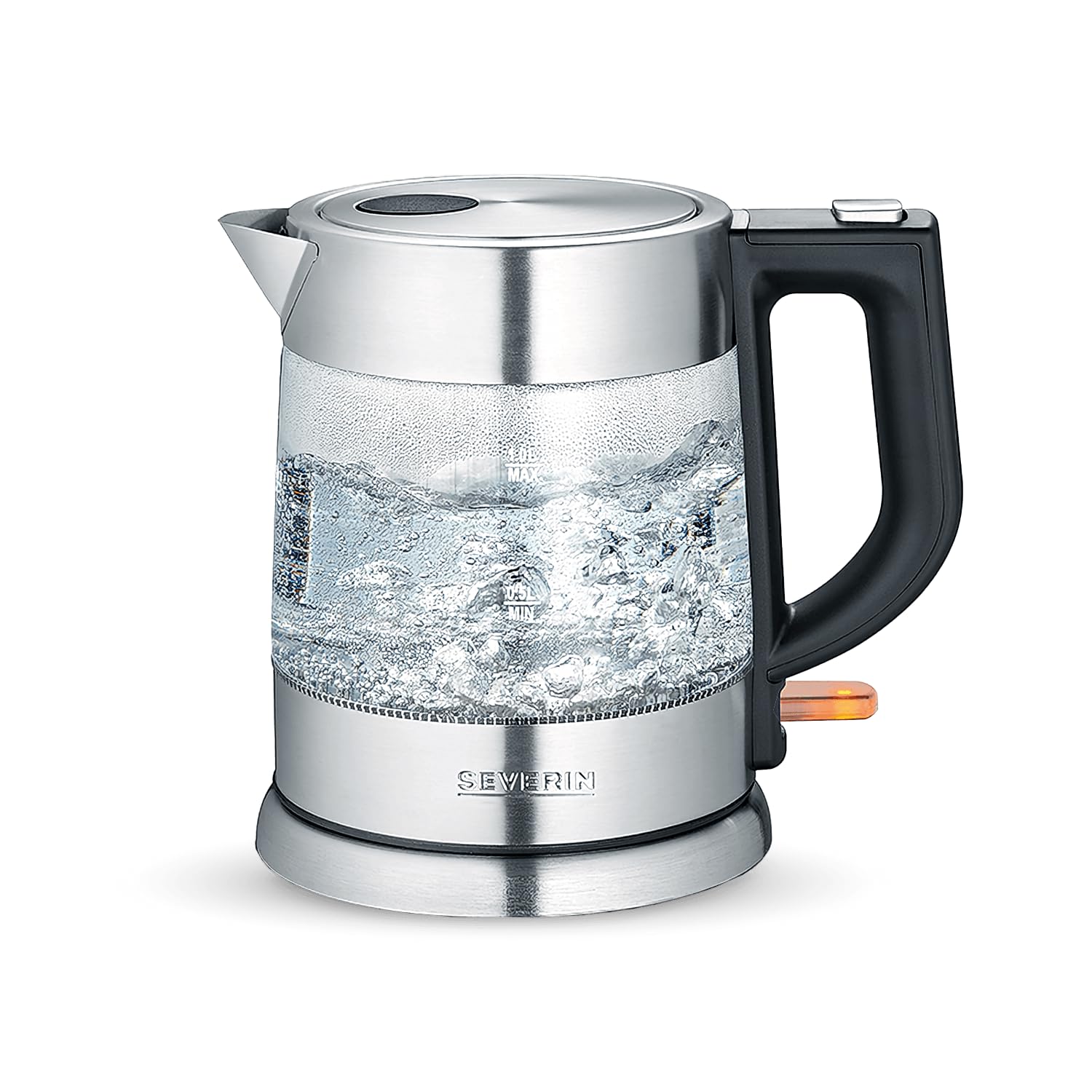 Severin WK 3468 Bollitore Vetro 1 L Nero Acciaio