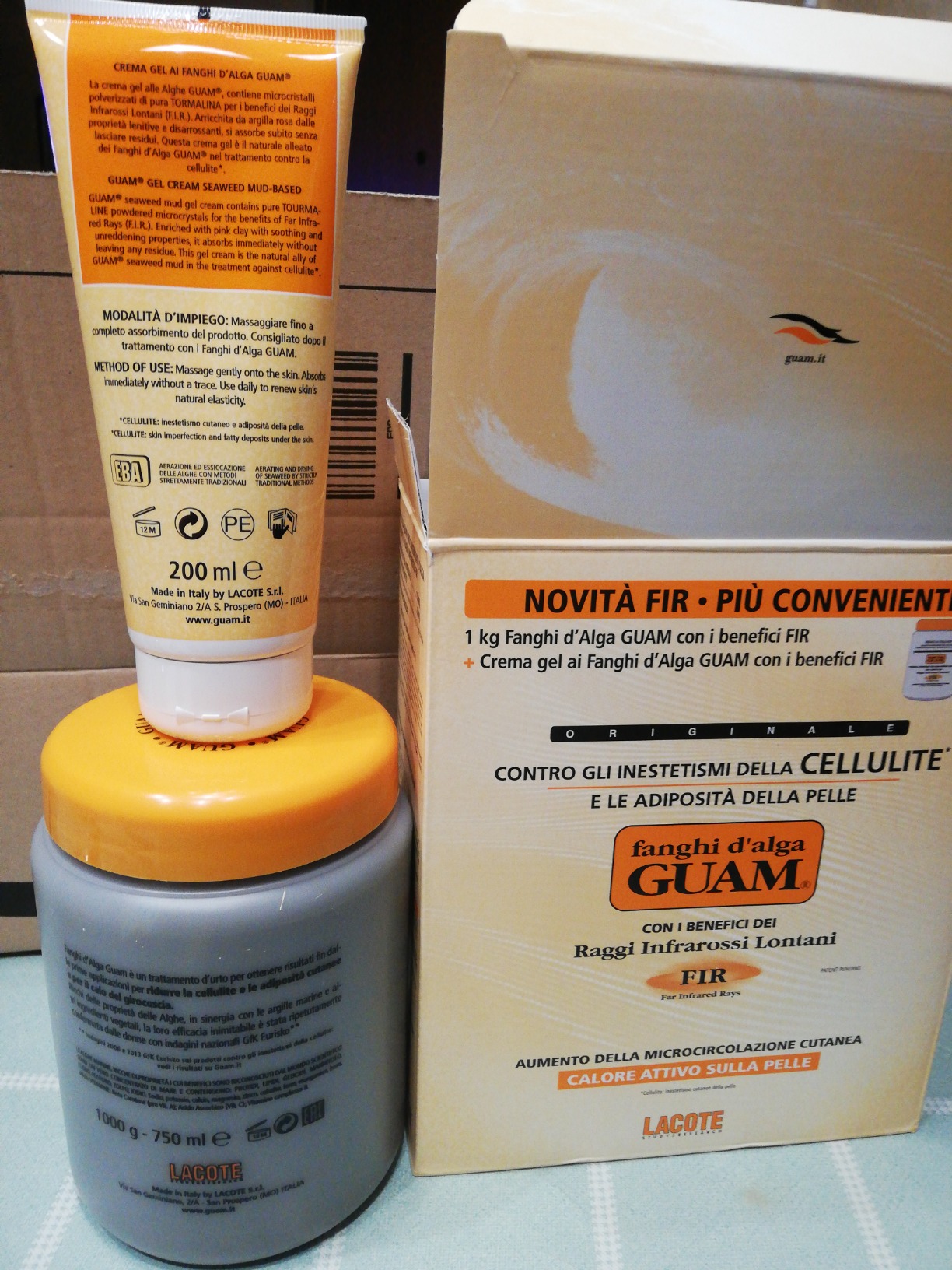 Guam Tourmaline F.I.R. fanghi alga 1000 g + crema gel 200 ml