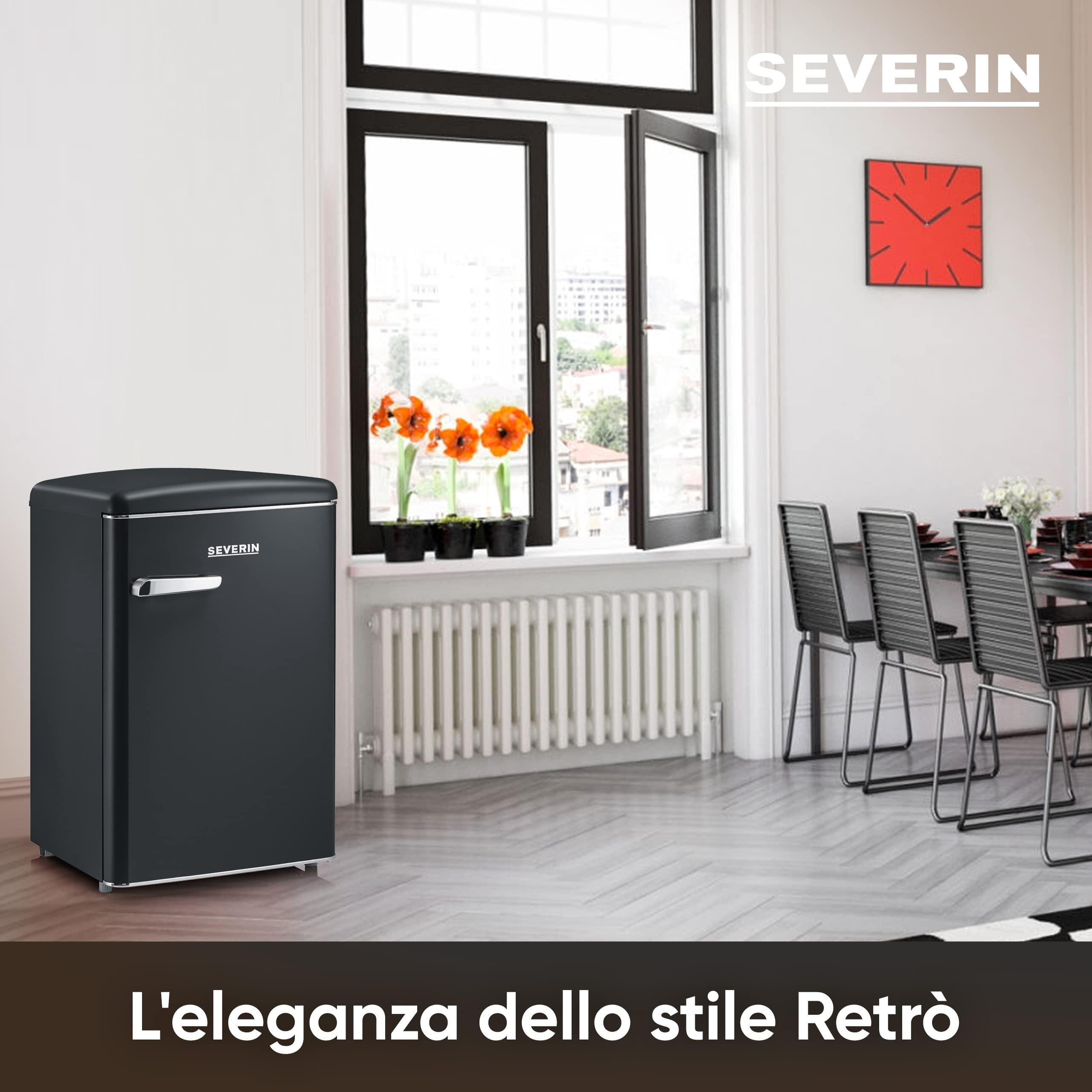 Severin RKS 8832 Mini Frigo Retrò 108L Nero