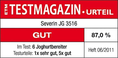 Severin JG 3516 Yogurtiera 7 Vasetti Vetro 150ml Bianco 13W