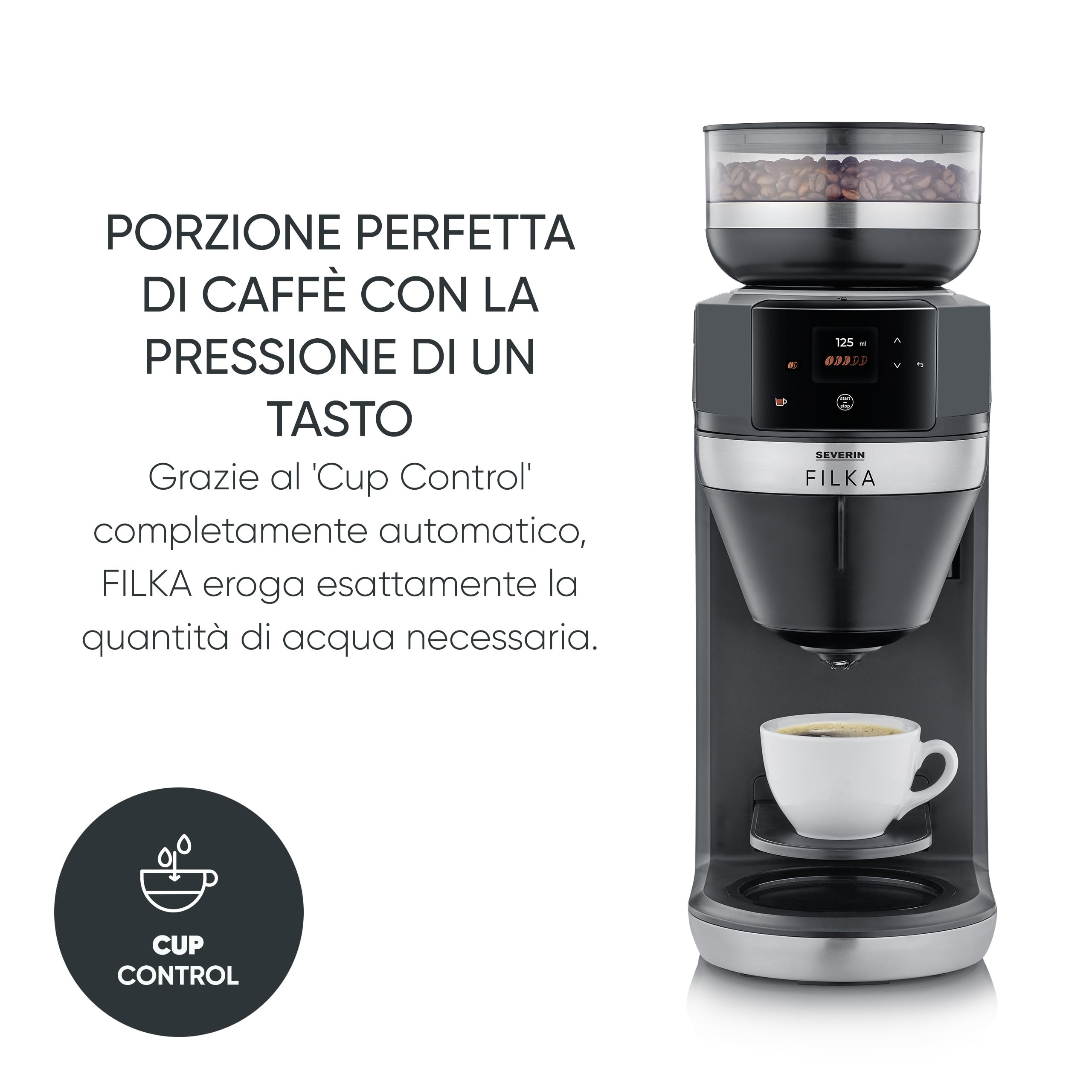 Severin FILKA KA 9694 caffettiera filtro caraffa vetro macinino