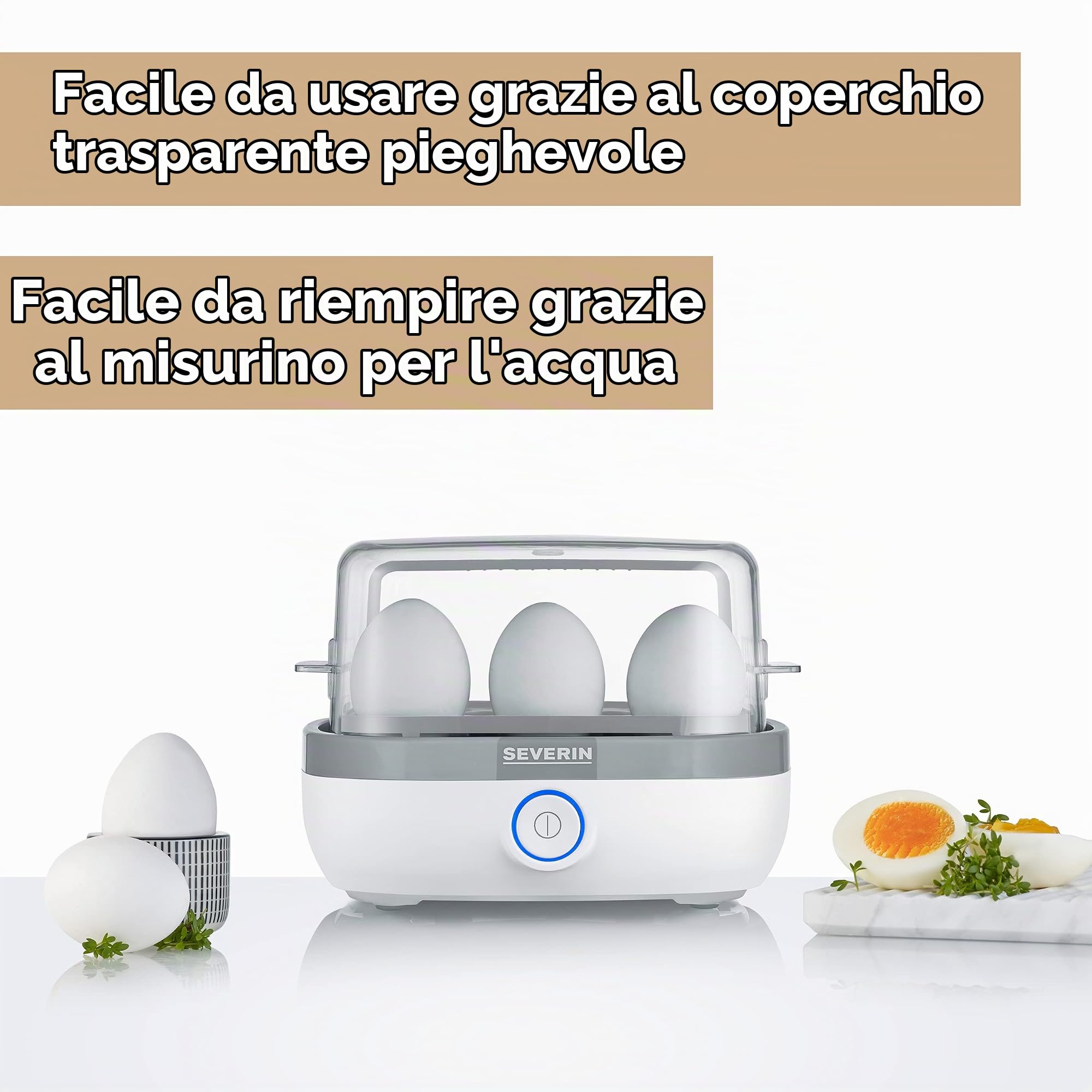 Severin EK 3164 Cuociuova Elettrico 6 Uova Bianco