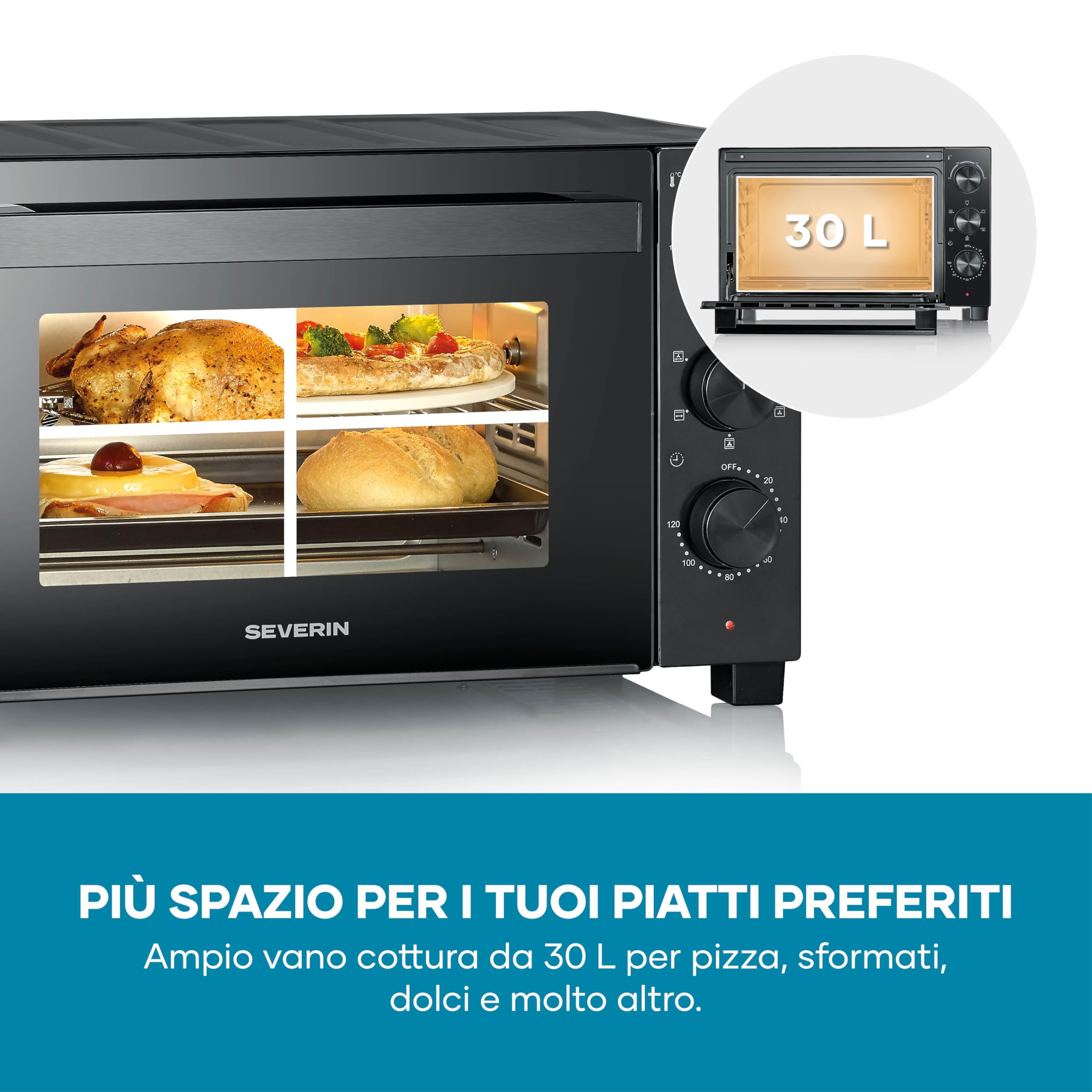 Severin Fornetto Elettrico XL 46 Litri Ventilato Girarrosto