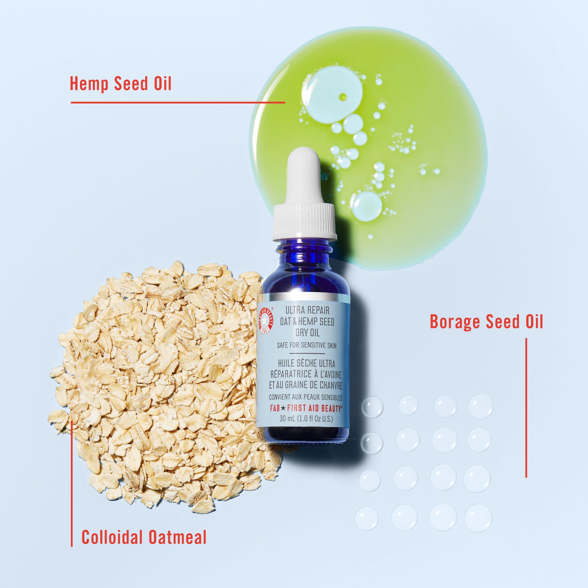 First Aid Beauty Ultra Repair Olio Secco 30 ml Avena Canapa