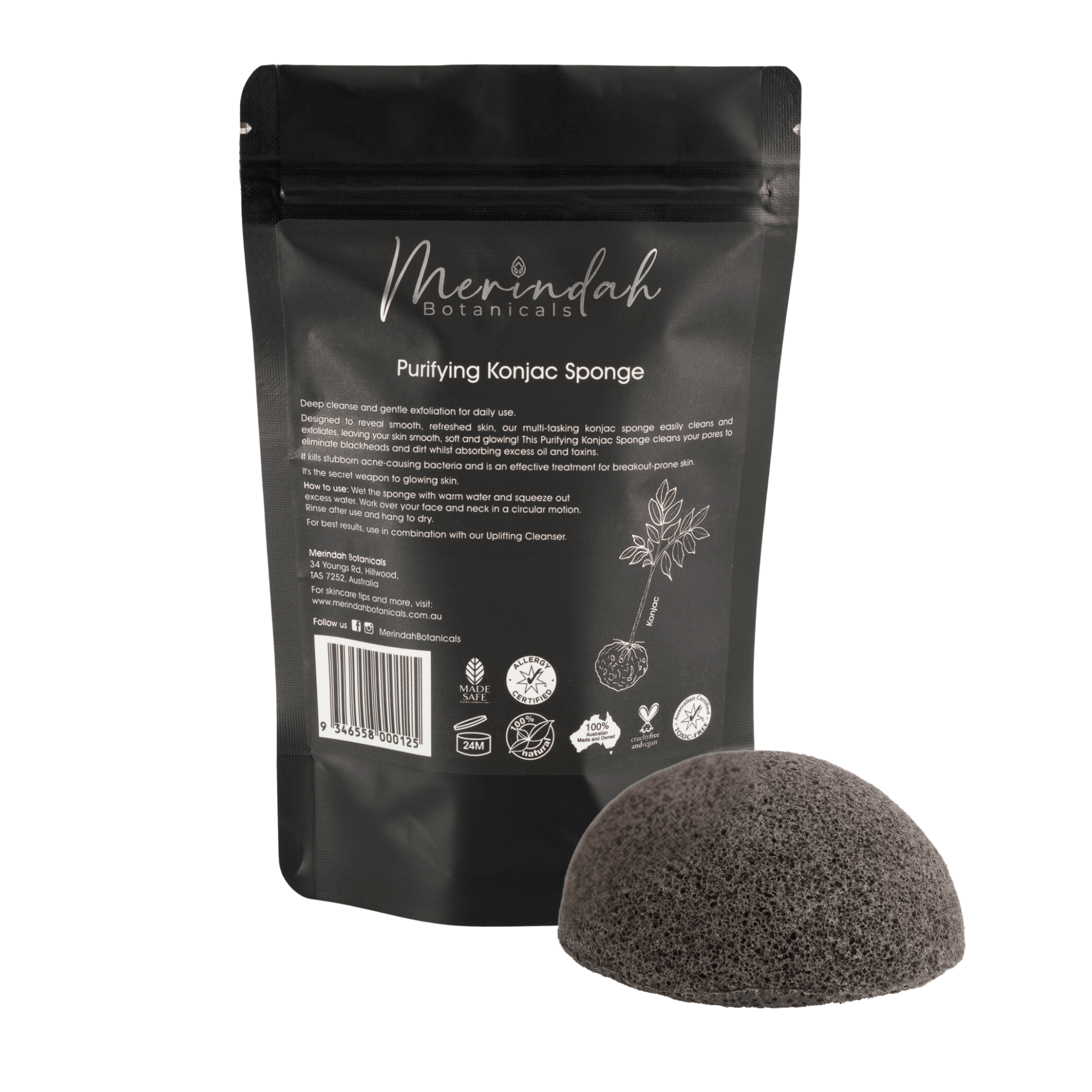 Merindah Face Gym spugna konjac viso purificante pelli sensibili