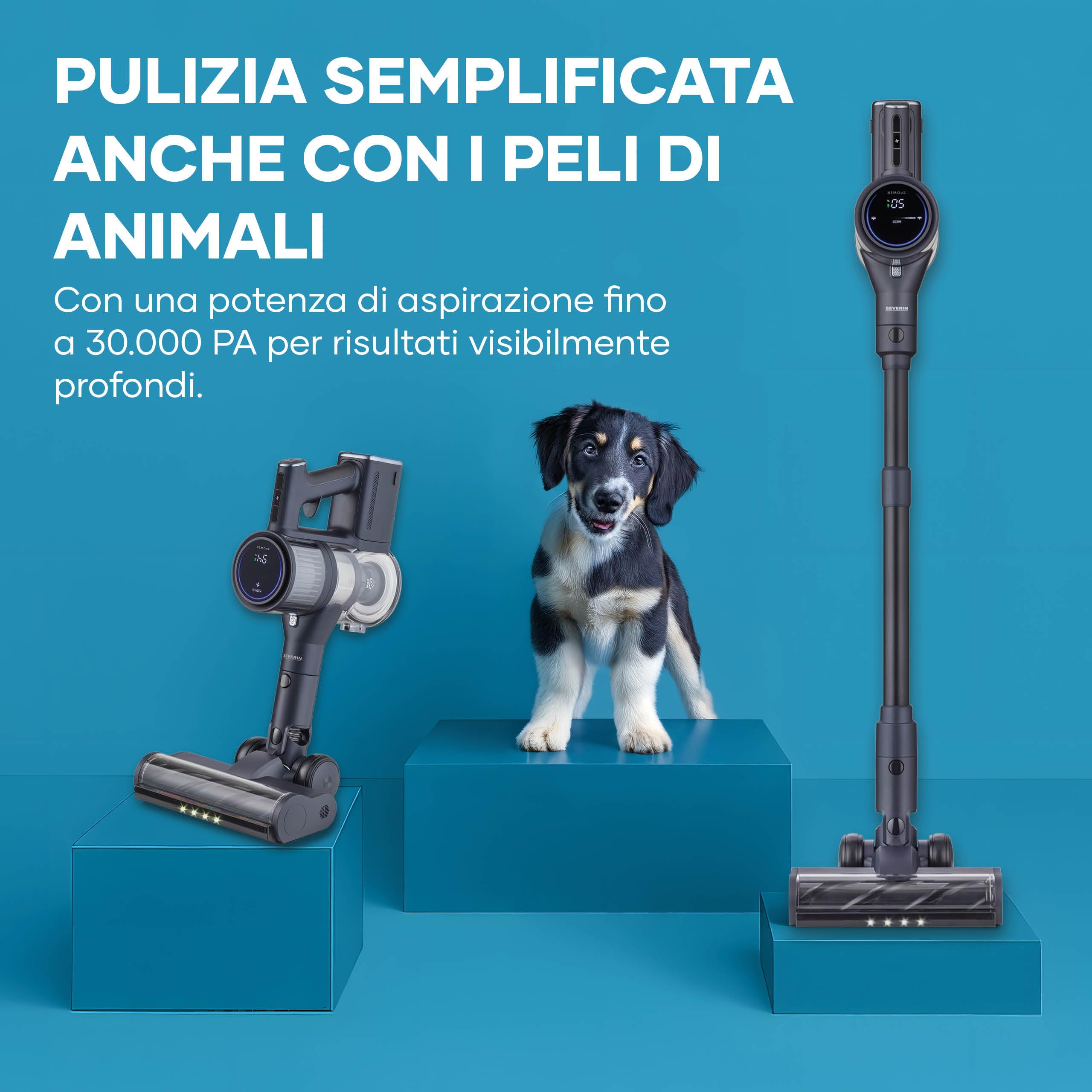Severin HV 7196 S-Power Olymp Scopa Senza Fili Blu 30000Pa