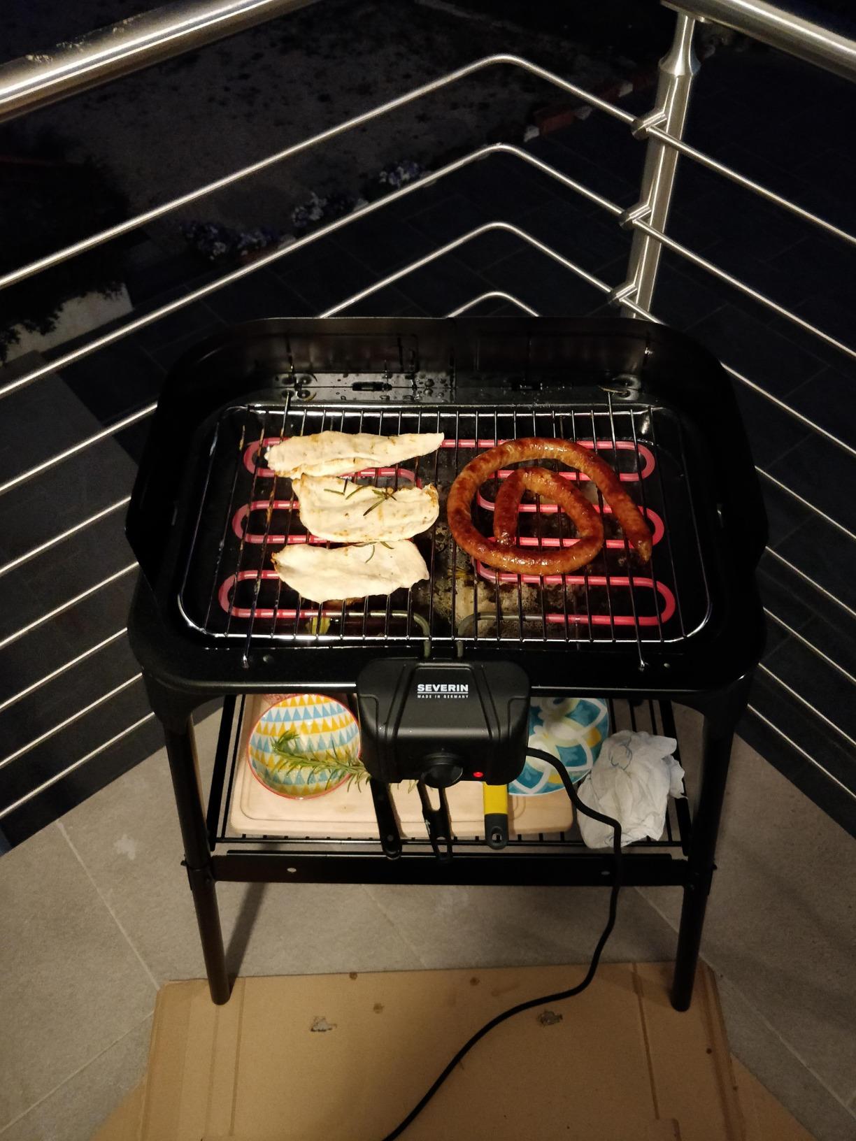 Severin PG 2792 barbecue elettrico 2500W nero con piedi