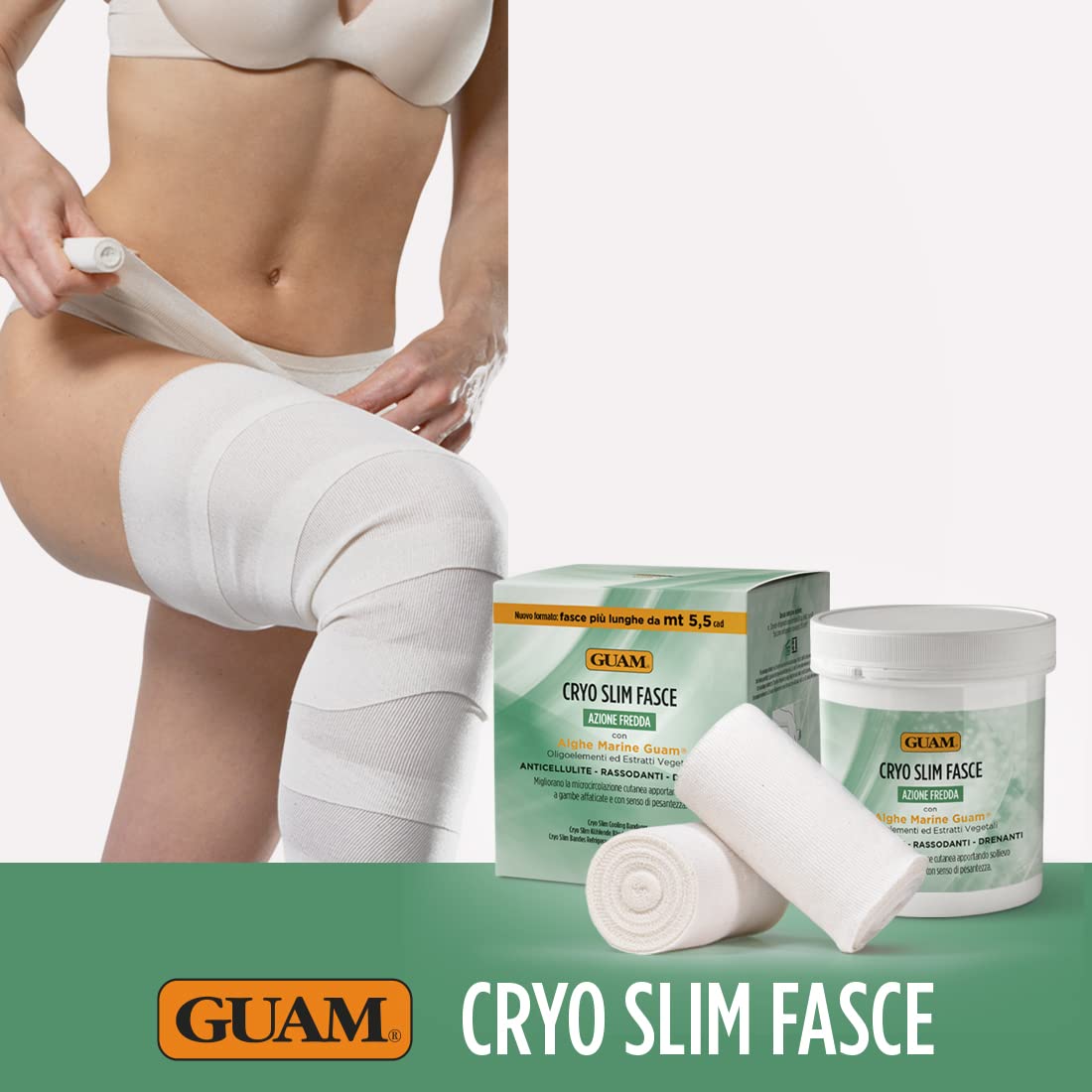 Guam Cryo Effetto Freddo fasce anticellulite 2 pezzi 5,5 m