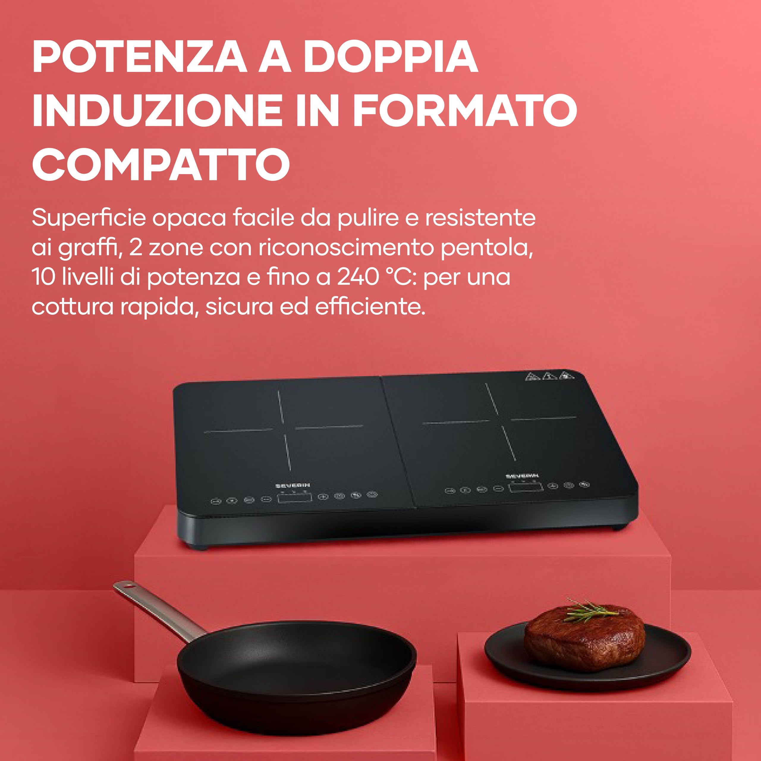 Severin DK 1028 piastra a induzione doppia 3400W nera