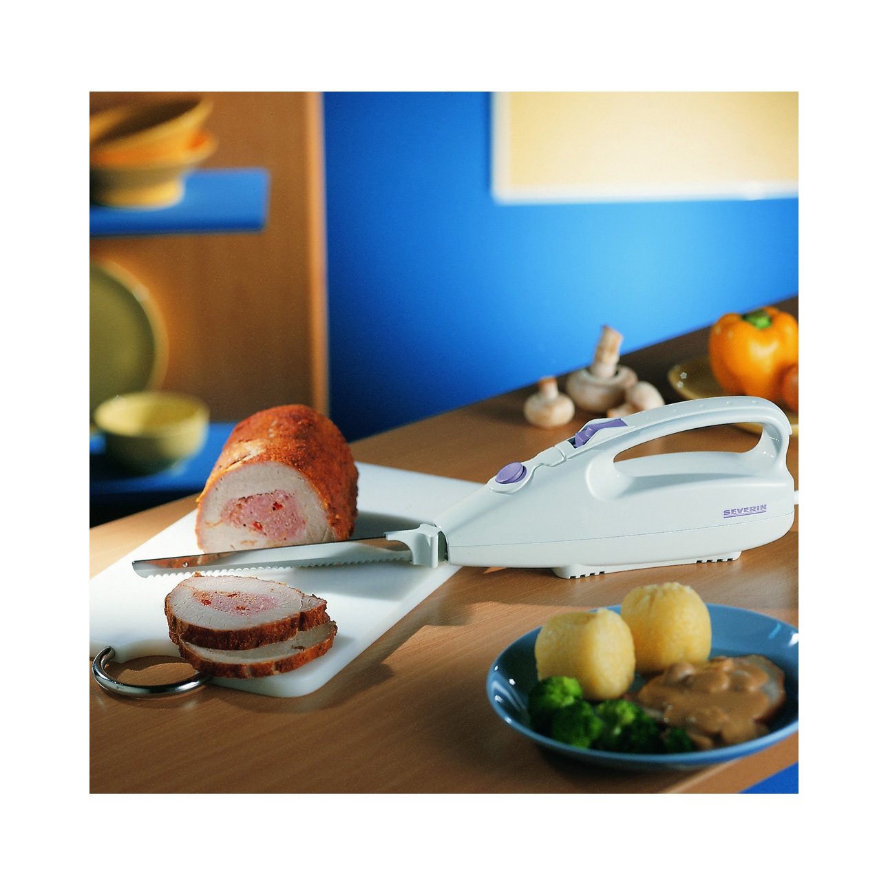 Severin EM 3965 Coltello Elettrico 100W Bianco Lame Lavabili