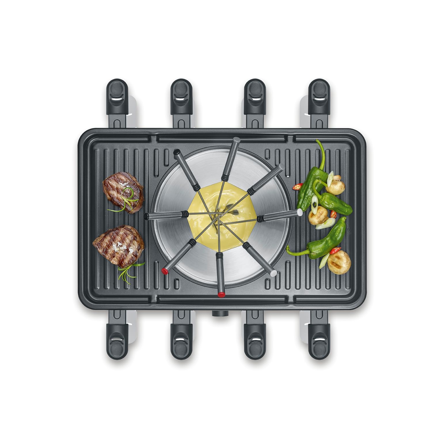Severin RG 2347 Raclette Grill Fonduta 2in1 8 Persone