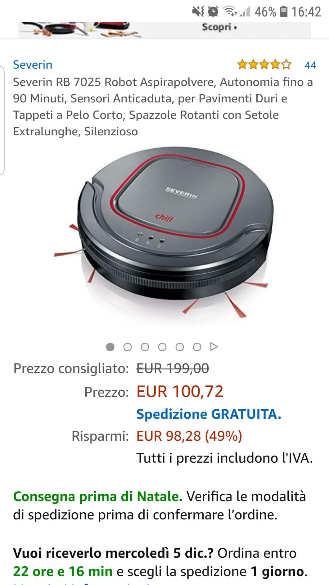 Severin Chill RB 7025 robot aspirapolvere grigio rosso