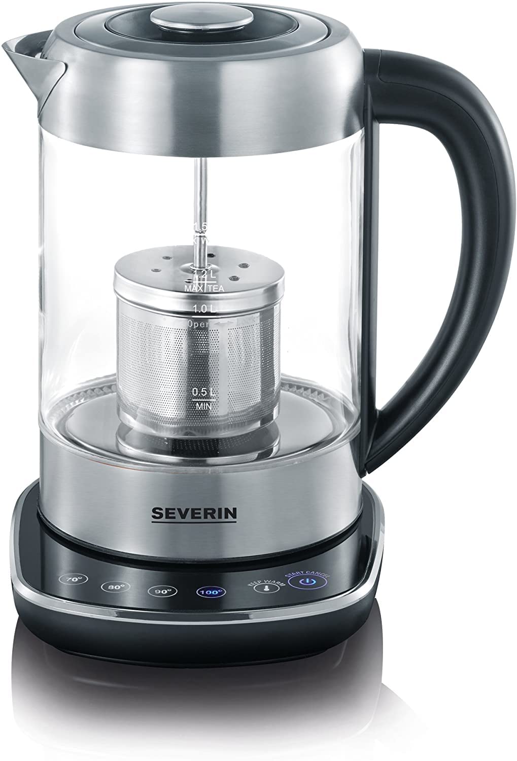 Severin WK 3471 bollitore vetro the 70-100° filtro acciaio