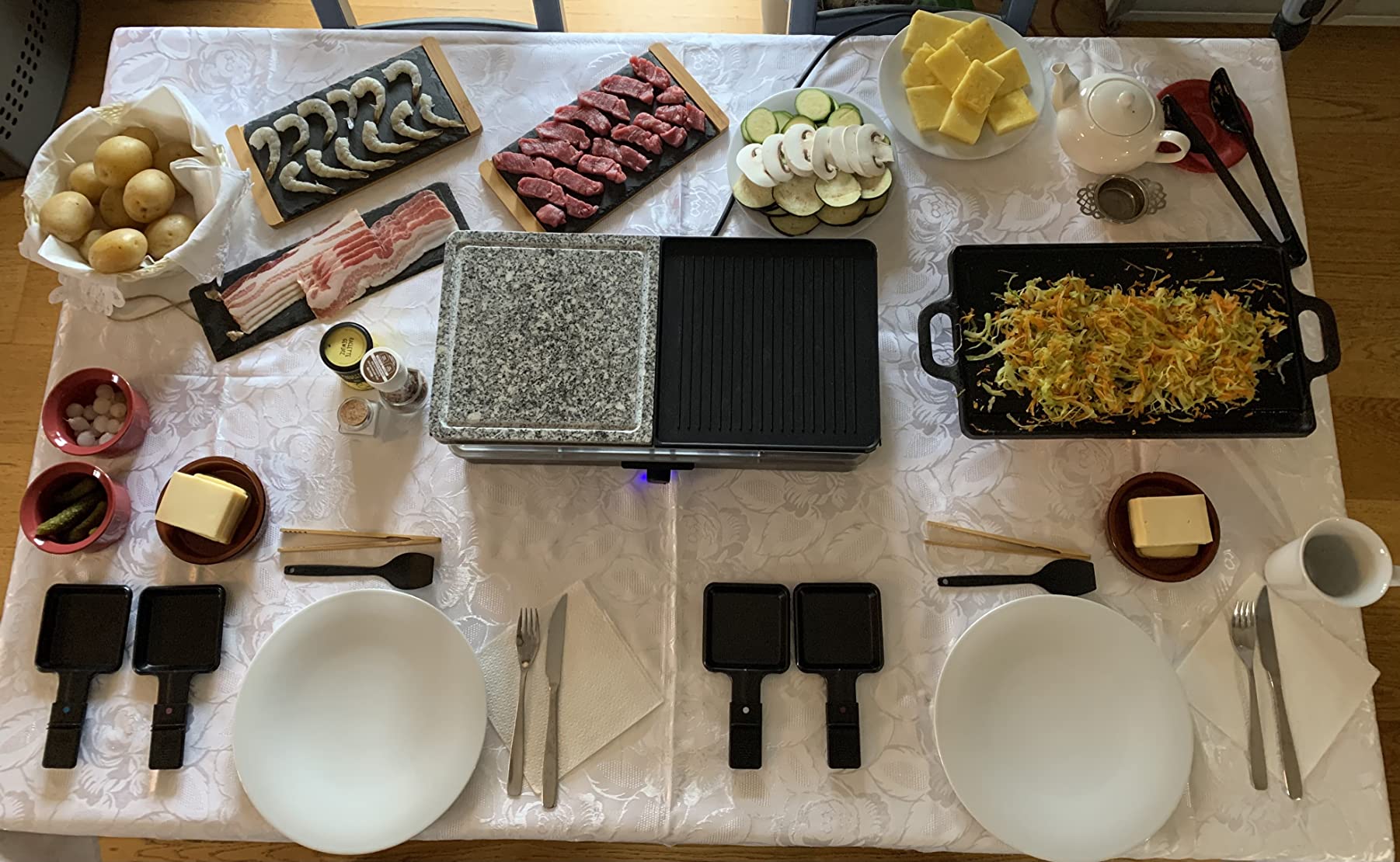 Severin Cibo divertente RG 2371 raclette pietra+piastra 8 padelline