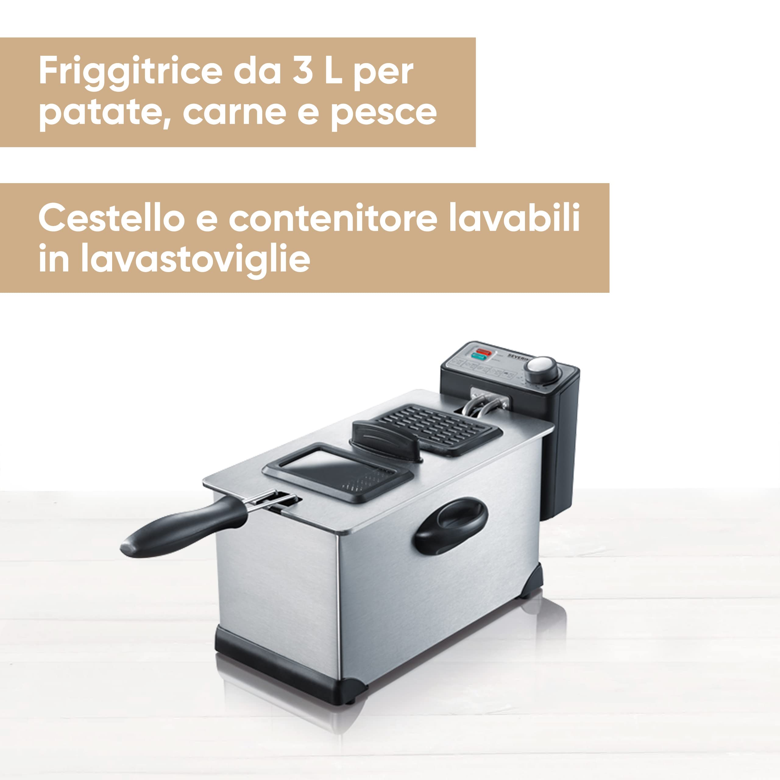 Severin FR 2431 friggitrice elettrica 3 litri inox