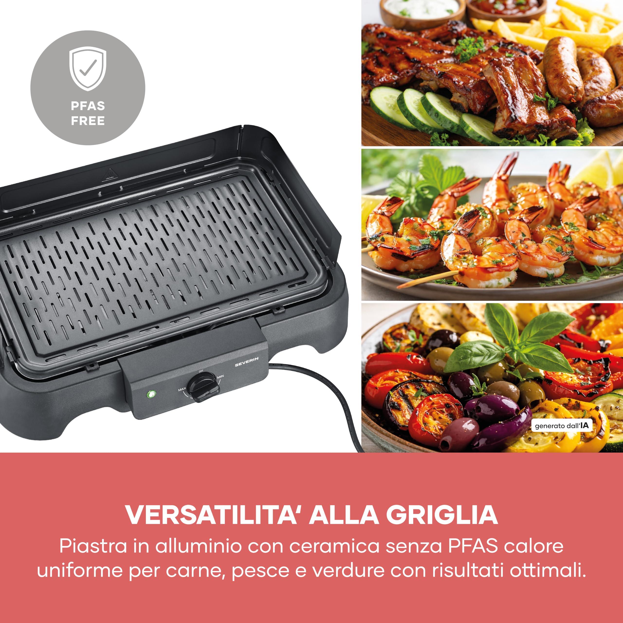 Severin 8595 Grill Elettrico da Tavolo 2000W