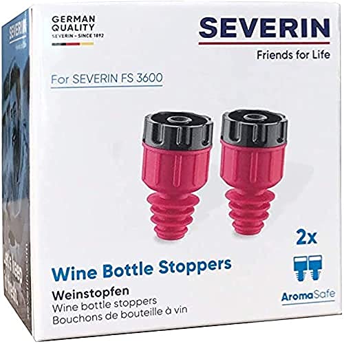 SEVERIN tappo vino sottovuoto plastica rosso nero 2 pezzi