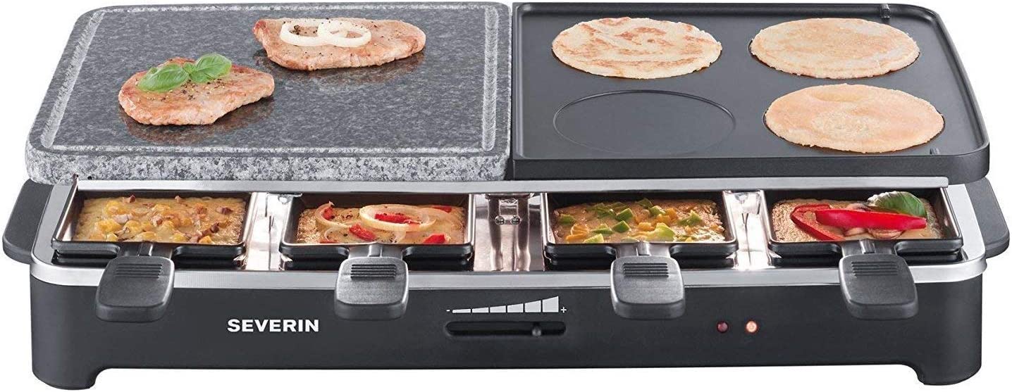 Severin RG 2341 Raclette Party Grill Nero 1500 W 8 Persone