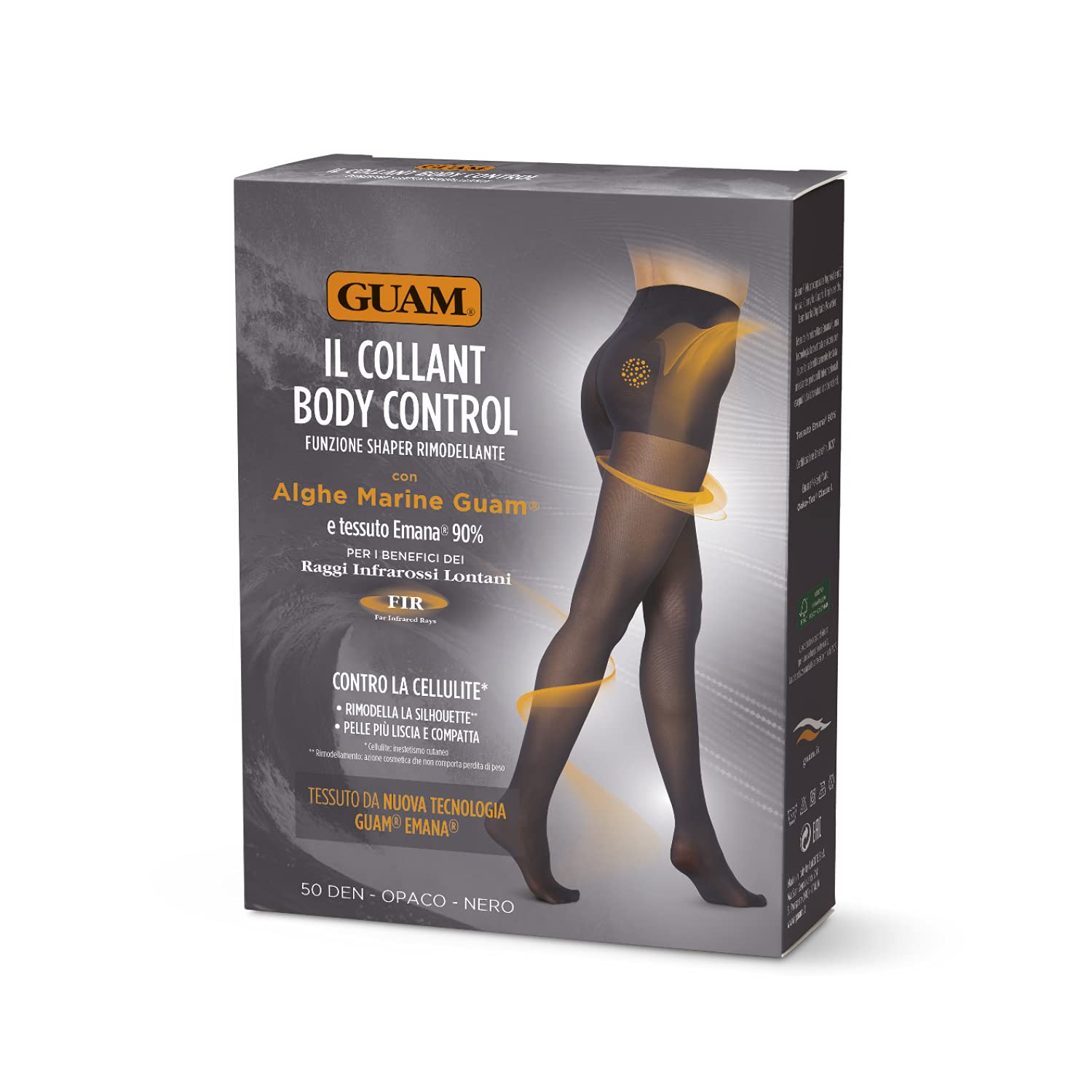 Guam Fibramar Collant Body Control 50 Denari Nero 40-42