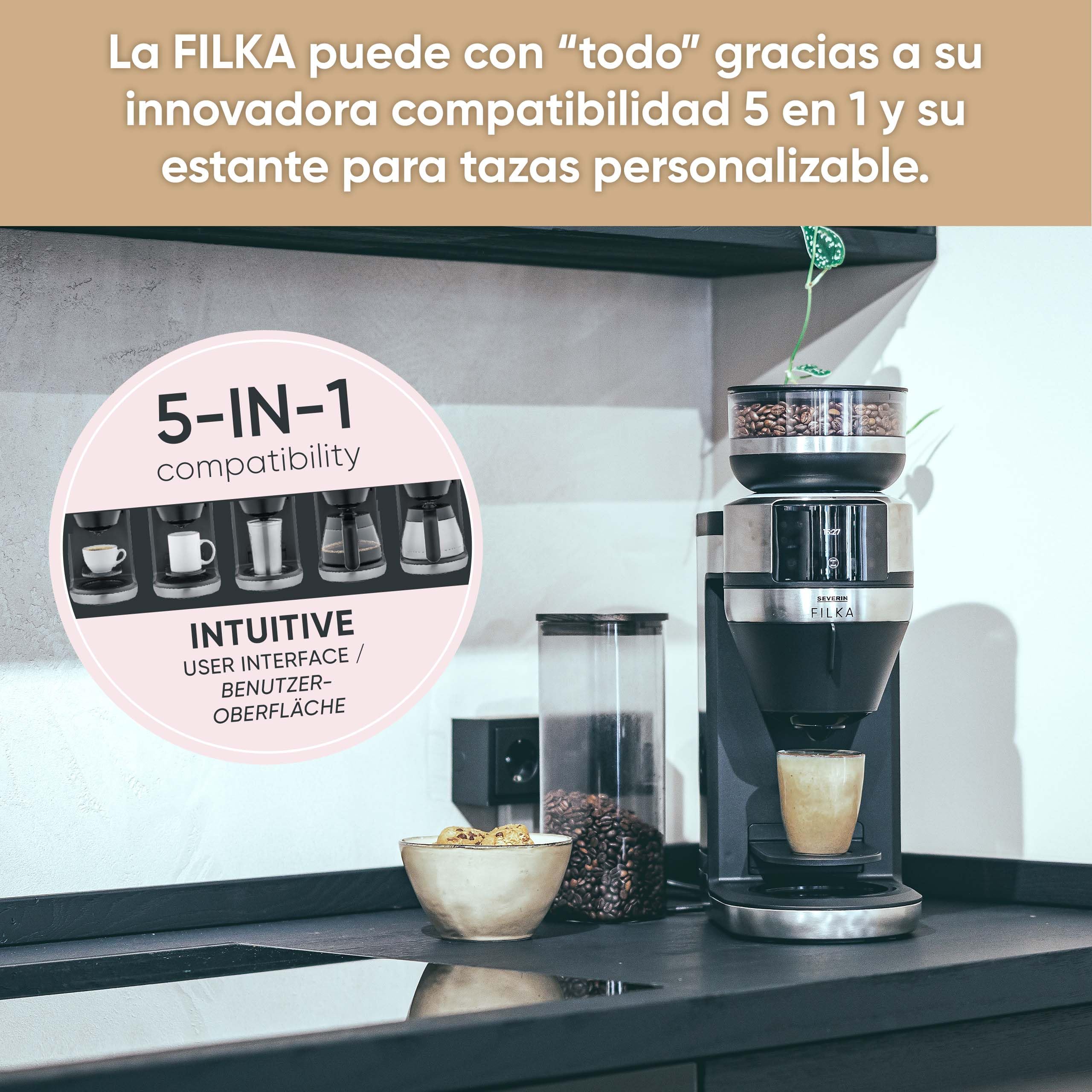 Severin Filka 4853 macchina caffè filtro nero termica