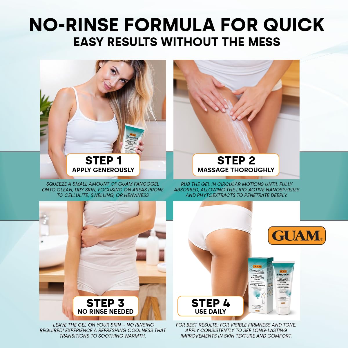 Guam FangoGel Gambe Drenante fangogel 500 g anticellulite