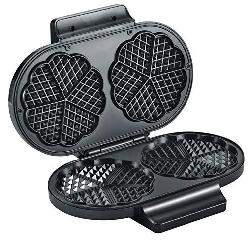 Severin WA 2106 Piastra Waffle Doppia a Cuore Nero