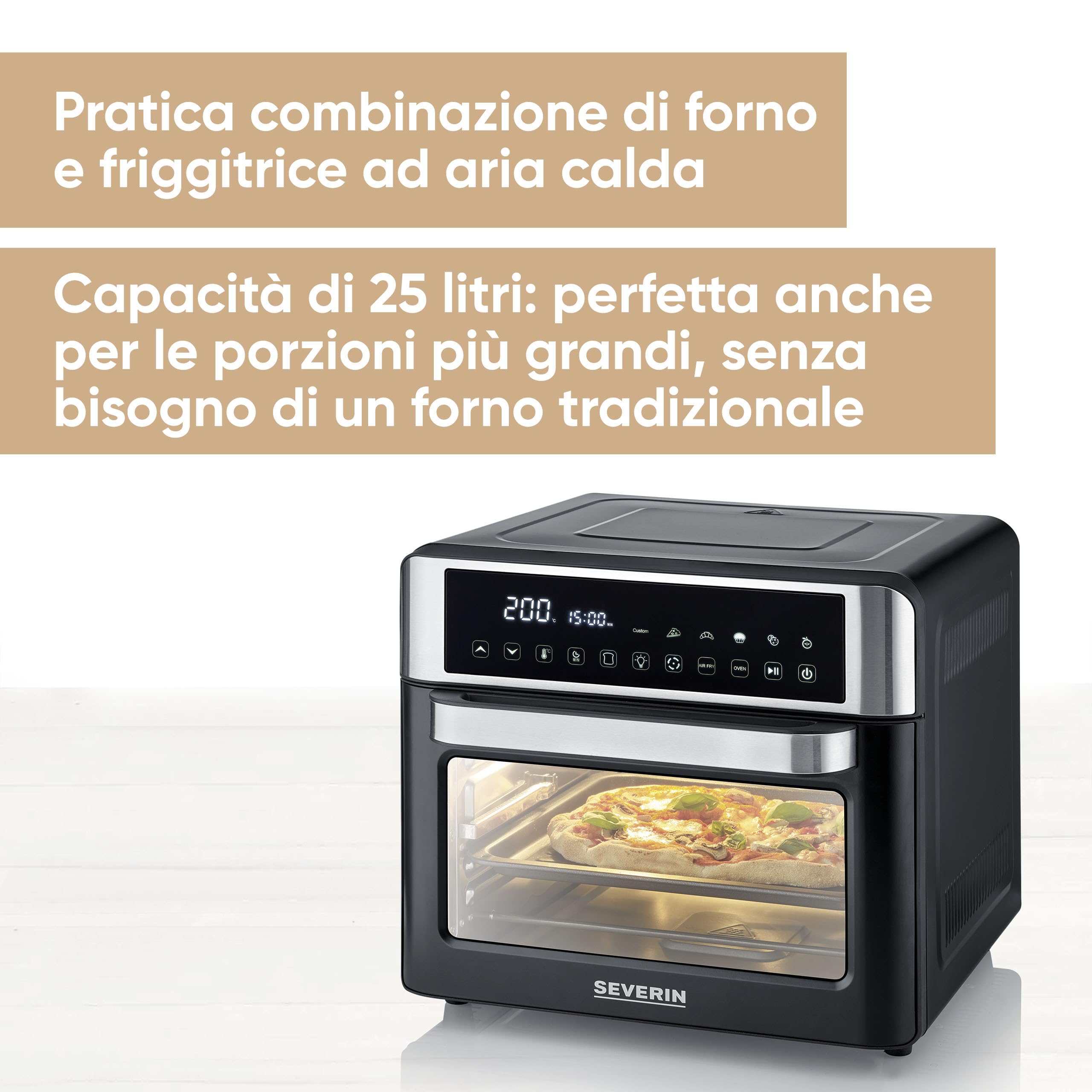 Severin TO 9579 Forno Friggitrice ad Aria 25 L Nero