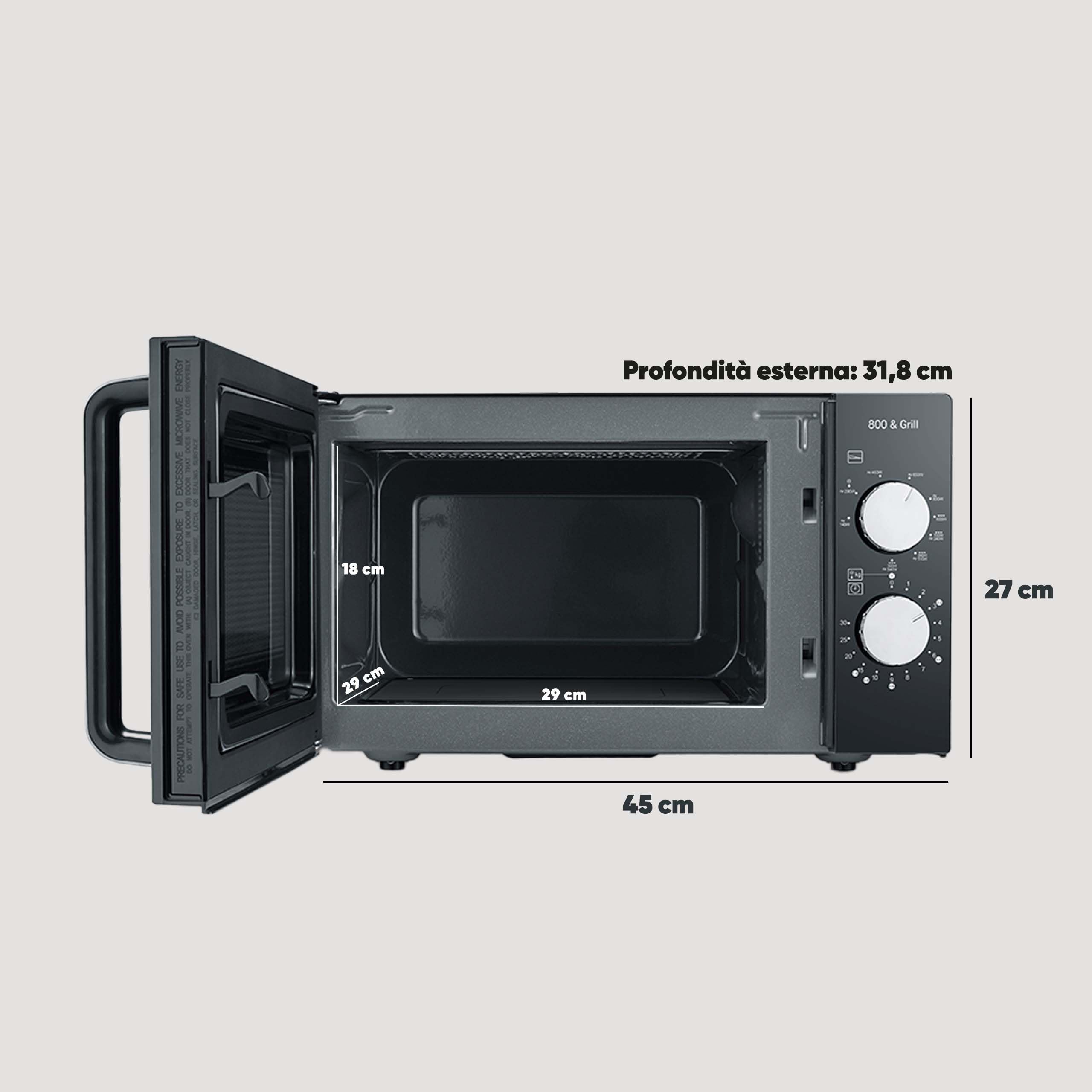 Severin MW 7761 Microonde 20 Litri Nero 800W