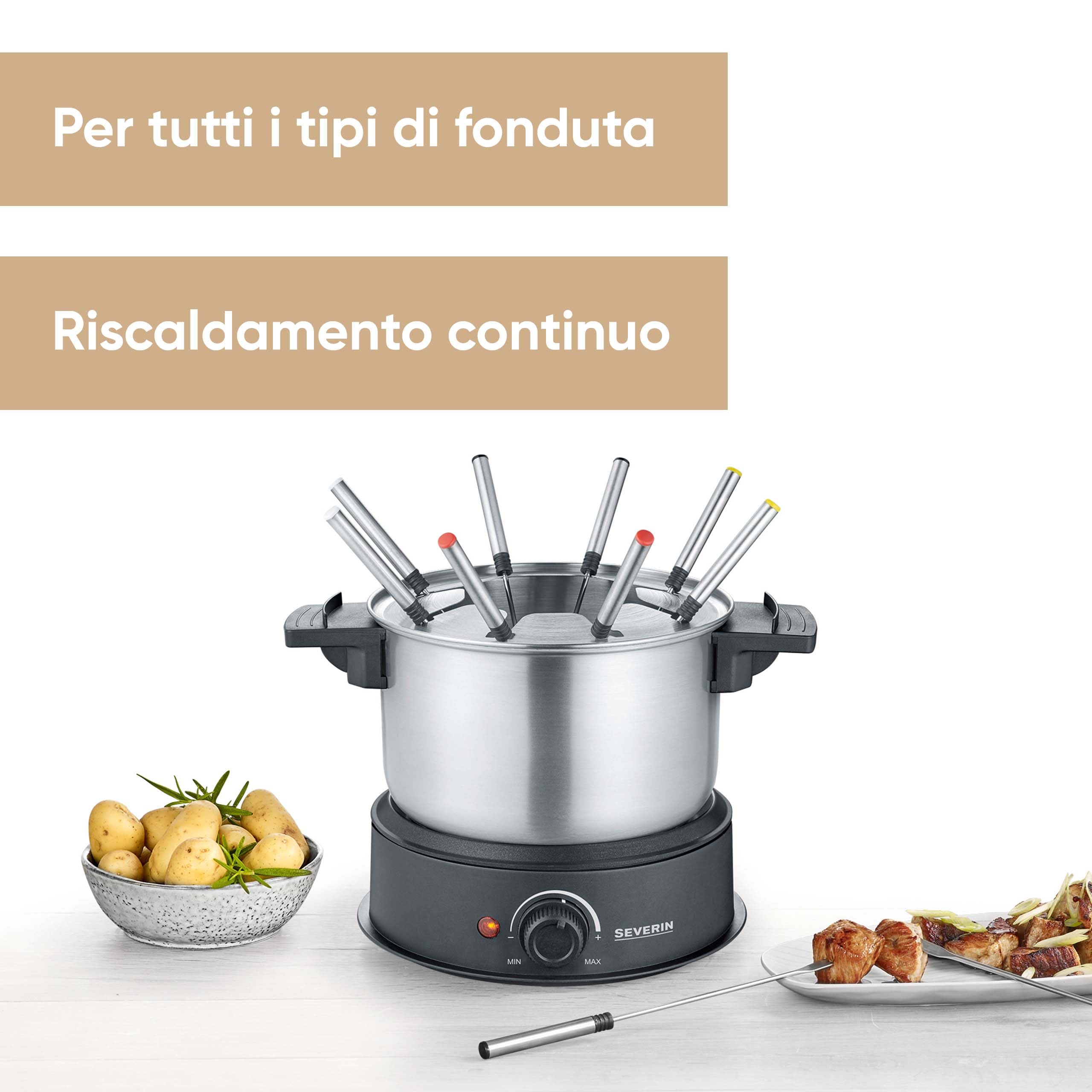 Severin FO 2470 Set Fonduta Elettrica 1,4L Inox 1500W