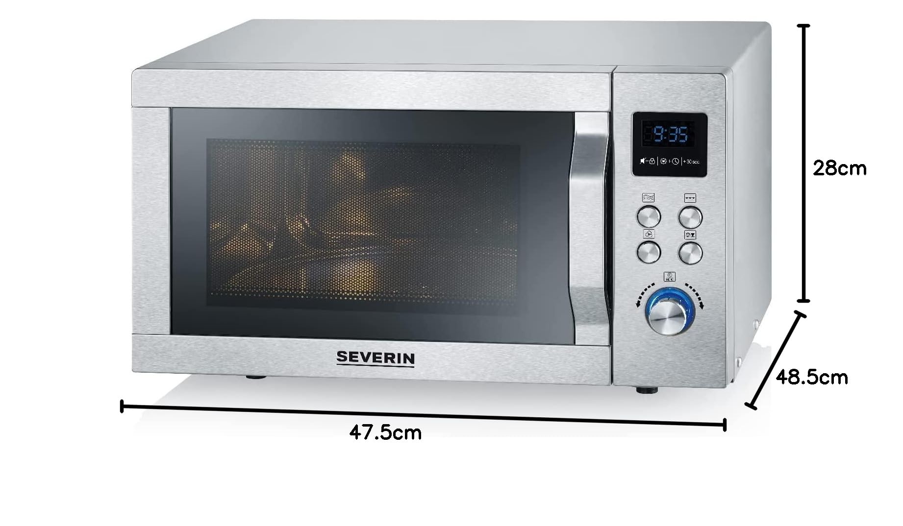 Severin MW 7776 forno microonde grill aria calda 3 in 1 argento